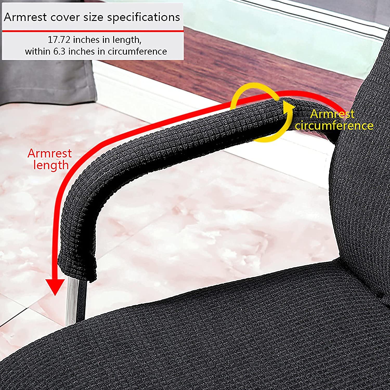 1 Pair Soft Beige Zippered Chair Arm Rest Covers - Breathable Office Chair Armrest Pads for Computer Desk Chairs, Ergonomic Support for Home & Office Use (Set of 2)