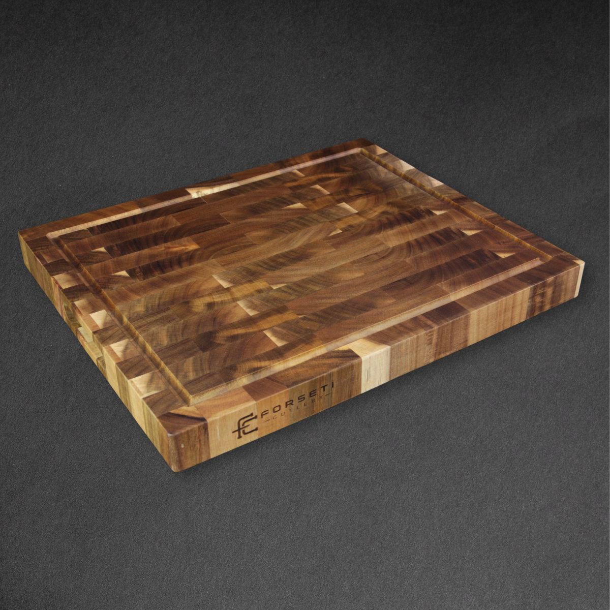 Premium Forseti Steel Acacia Wood Cutting Board - Large Durable Kitchen Chopping Block with Juice Groove - Perfect for Meat, Vegetables & Food Prep - Ideal for Home Chefs & Professional Kitchens