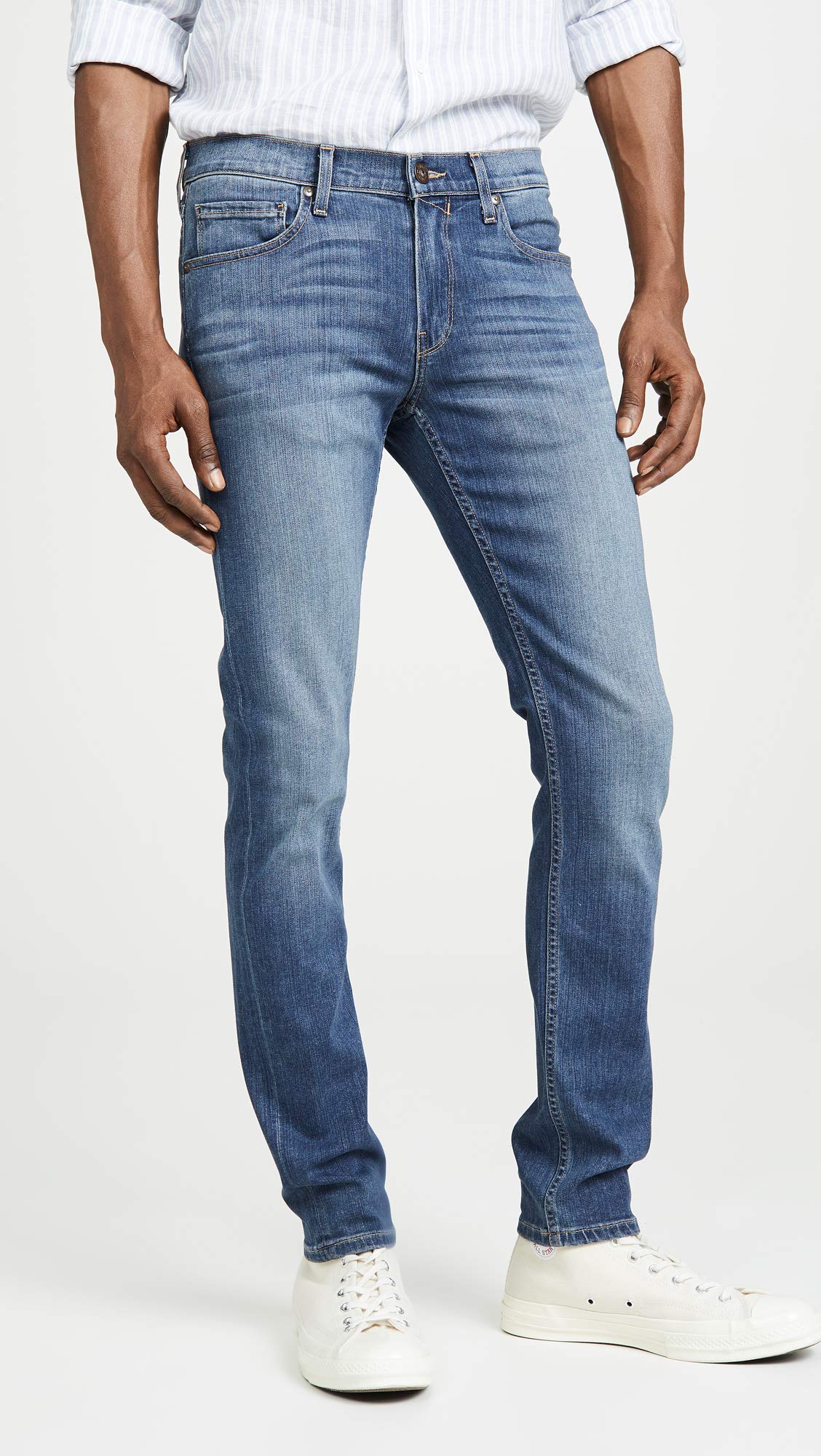 PAIGE Men's Croft Skinny Jeans - Slim Fit Stretch Denim Pants in Birch Wash | Comfortable & Stylish for Casual Wear & Night Out