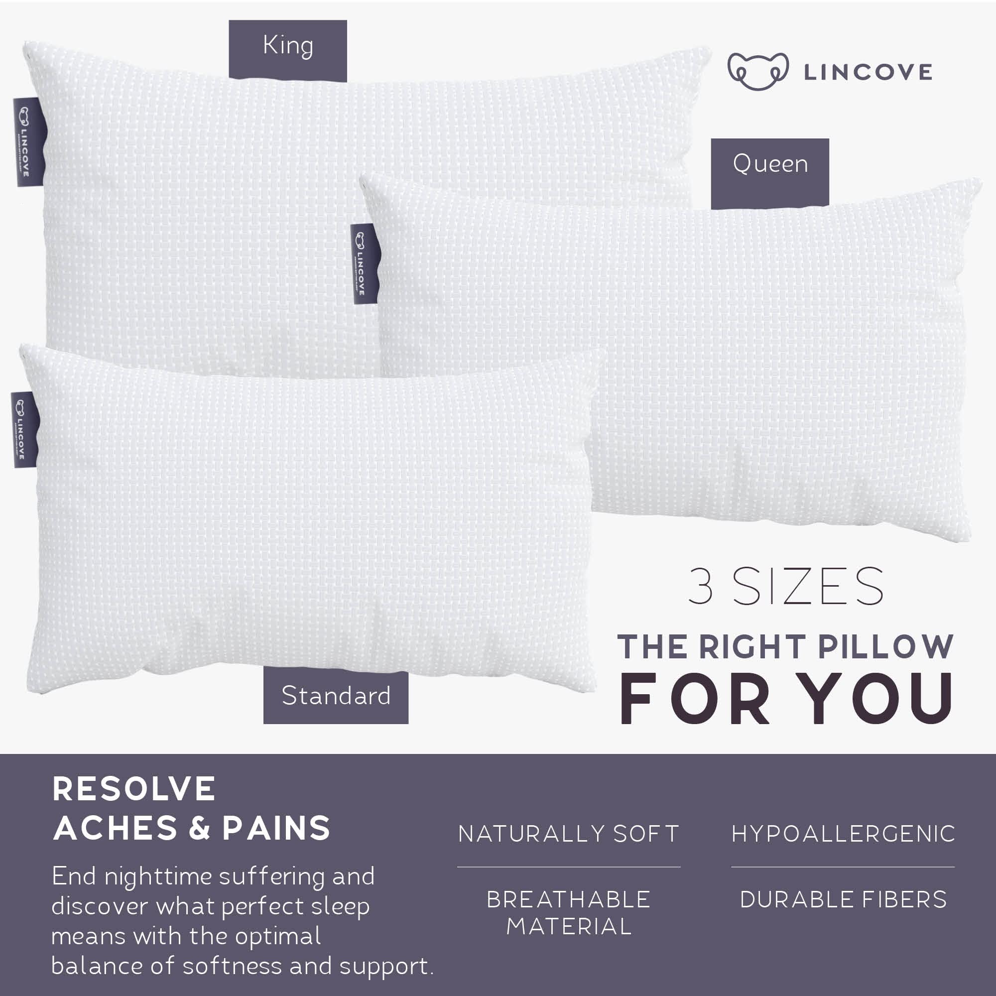 Luxury Hotel Quality Bamboo Rayon Pillow - 65% Polyester 35% Rayon, Temperature Regulating, Hypoallergenic King Size Pillows (2 Pack) for Stomach Sleepers - Perfect for Home, Office & Travel Use