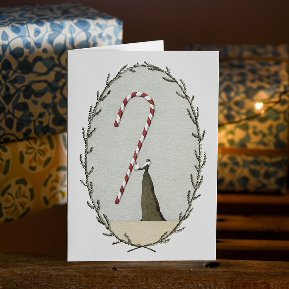 Festive Christmas Greeting Cards with Candy Cane Design - Pack of 10 Holiday Cards for Family, Friends & Office Exchange - Perfect for Holiday Mailings, Gift Tags & Seasonal Decorations