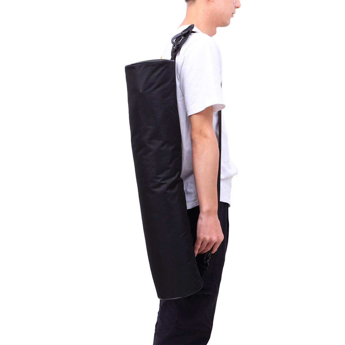 BESPORTBLE Waterproof Full-Zip Yoga Mat Bag - Durable Canvas Yoga Mat Carrier with Adjustable Shoulder Strap for Gym, Travel & Yoga Class (Black) - Perfect for Yoga Enthusiasts, Fitness Trainers & On-the-Go Storage