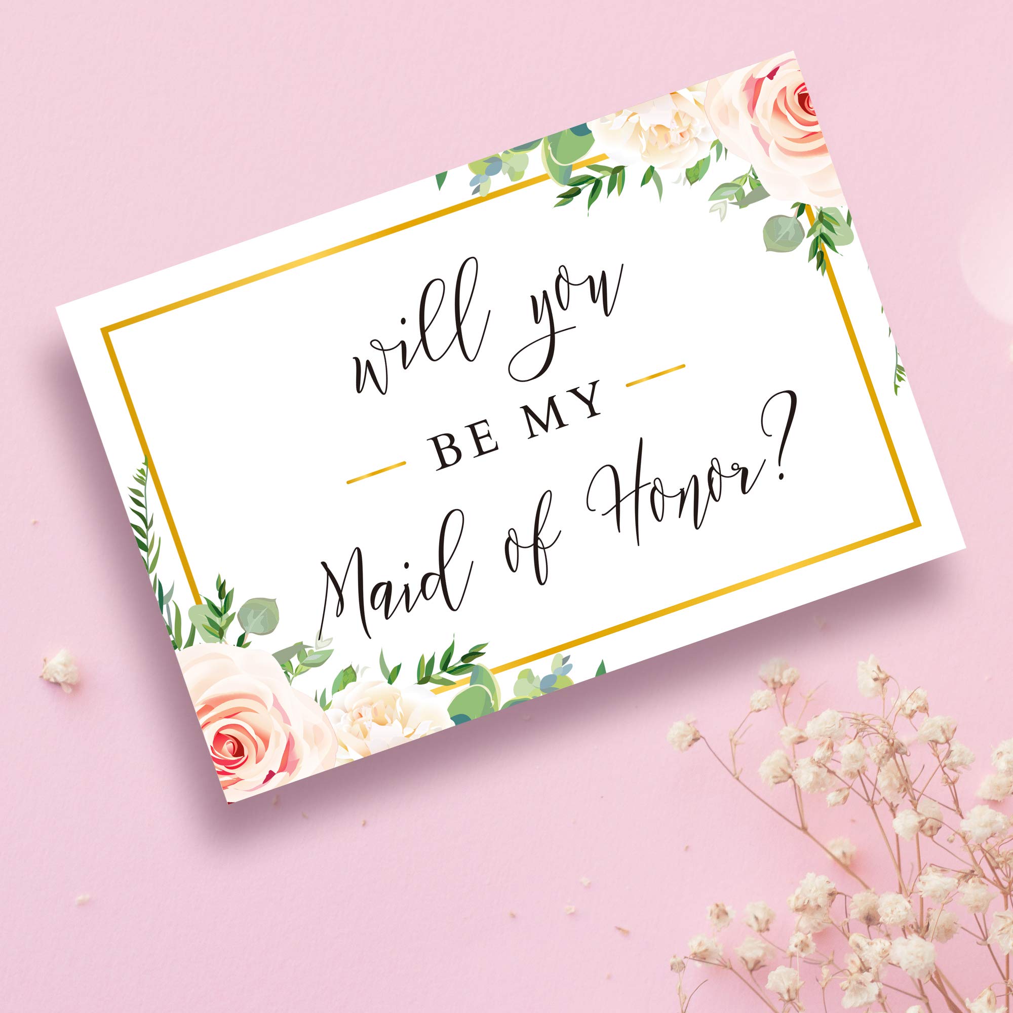 Bridesmaid Proposal Box Set (10 Pack) - 1 Maid of Honor Box & 9 Bridesmaid Proposal Boxes | Floral Wedding Party Gift Boxes for Bridesmaids, Bachelorette Parties & Wedding Planning