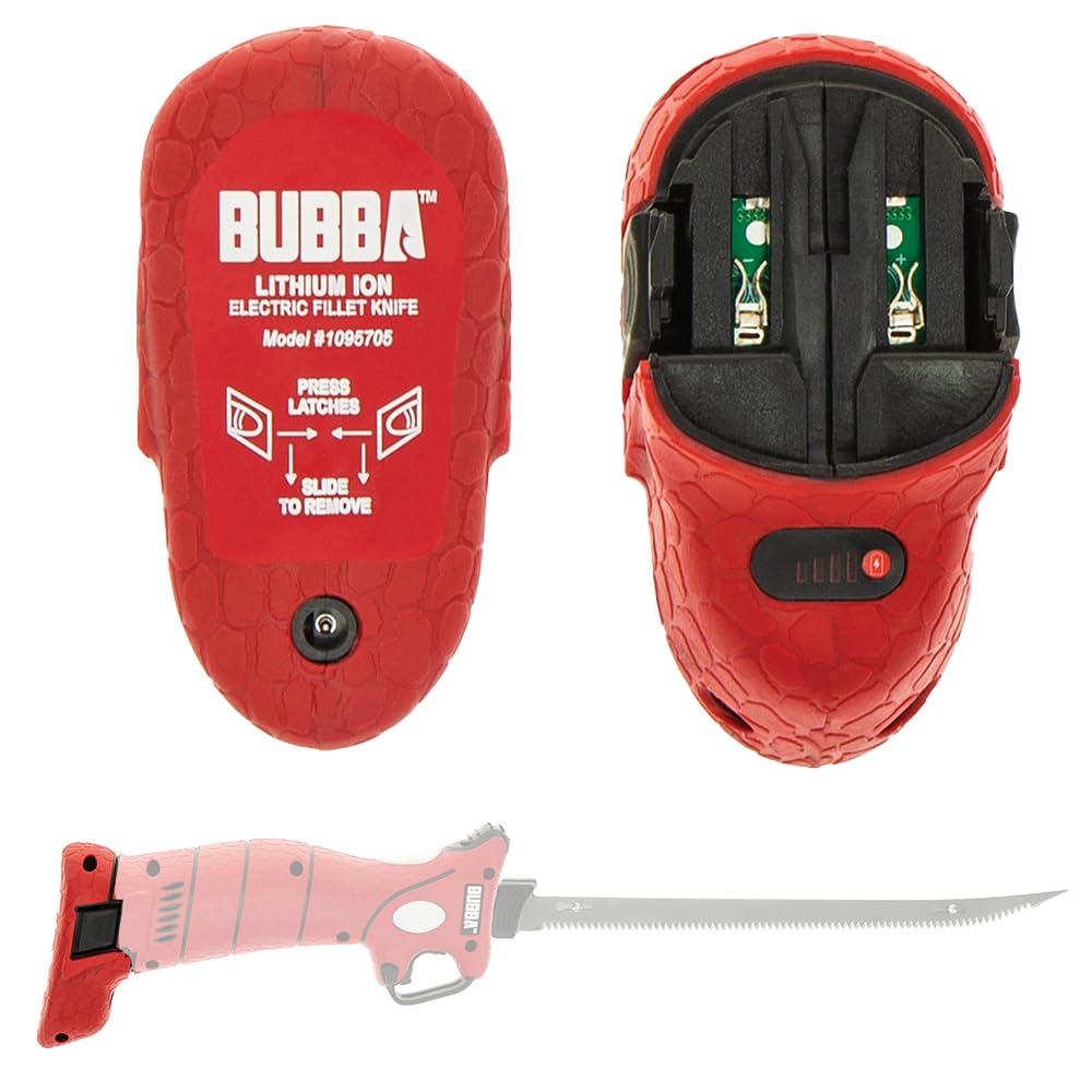 BUBBA 20V Lithium Ion Replacement Battery and Charger Combo for Cordless Power Tools - Compatible with EFK Series - Fast Charging & Long-Lasting Power - Ideal for Drills, Saws & Outdoor Power Equipment (Red)