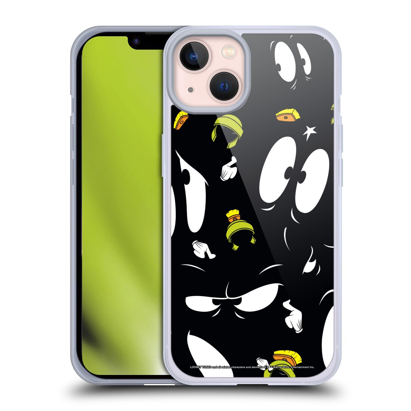 Officially Licensed Looney Tunes Marvin The Martian Soft Gel Phone Case for Apple iPhone 13 - Durable Protection with Fun Cartoon Design - Perfect for Fans, Daily Use & Gift Giving