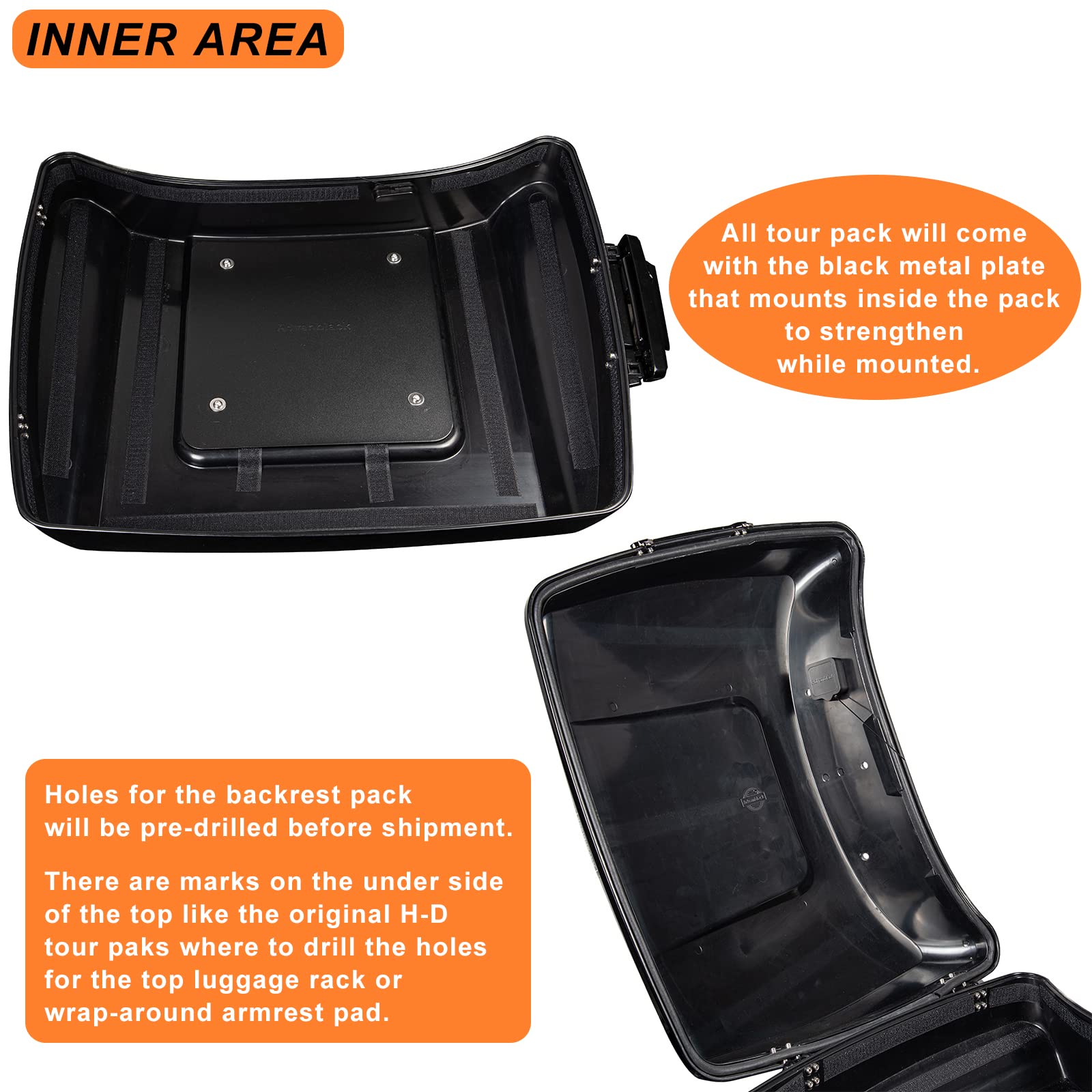 Harley Touring Motorcycle King Tour-Pak Luggage Trunk - Fits 2014+ Models in Bonneville Salt Pearl | Durable Storage for Long Rides & Road Trips