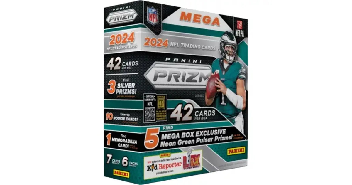 2024 Panini Prizm NFL Football Mega Box - Premium Trading Cards Collection for Collectors & Fans - Perfect for Sports Memorabilia, Gifts, and Fantasy Football Enthusiasts