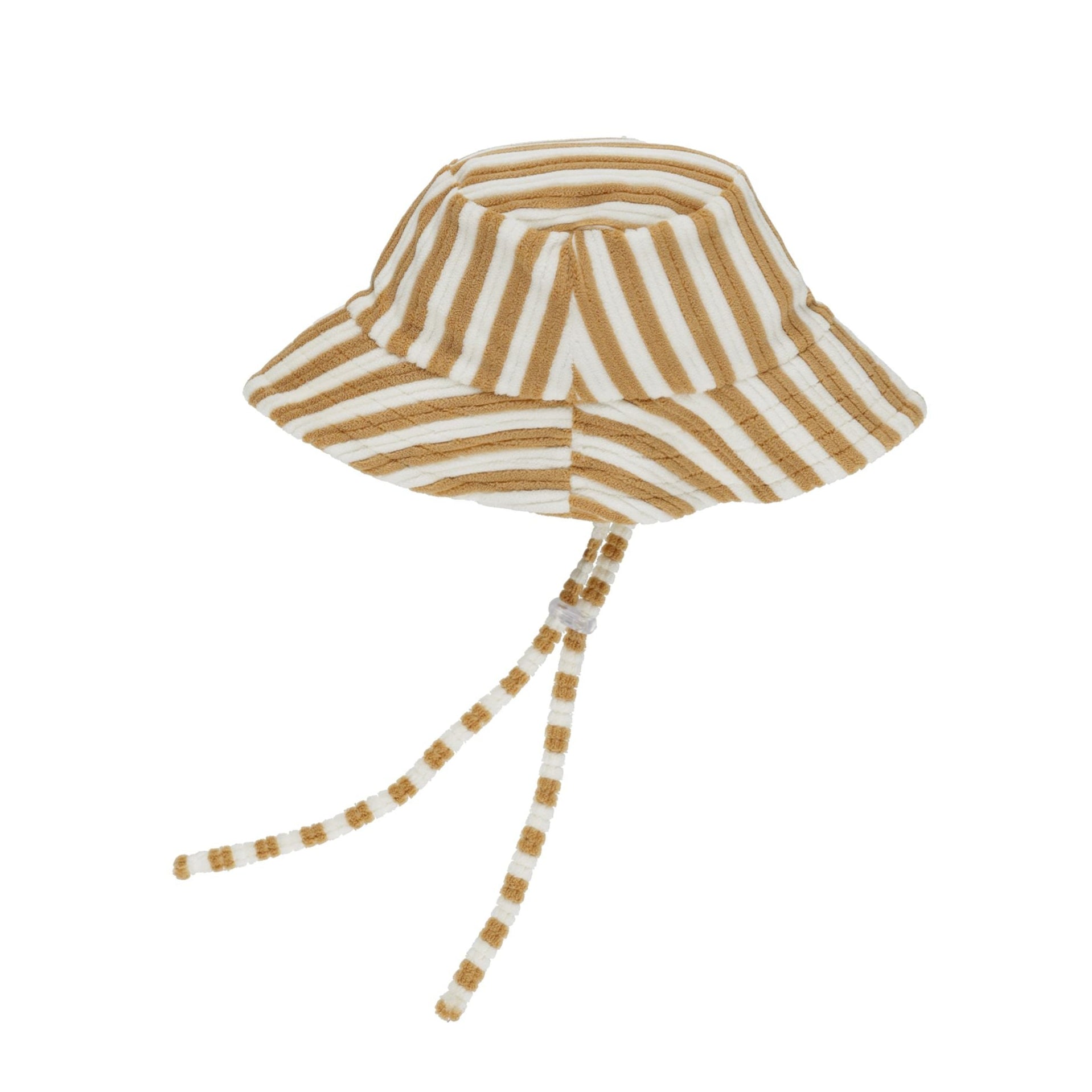 Stylish Marigold Stripe Bucket Hat for Men & Women - Sun Protection & Outdoor Fashion Accessory for Beach, Hiking, and Travel