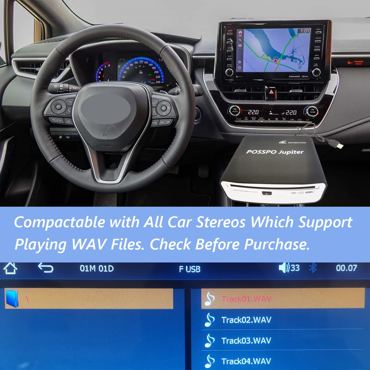 Portable CD DVD Player for Car with USB & AUX Port - External Disc Drive Compatible with Laptop, Desktop, TV & Computer - Plug & Play with Extra USB Extension Cable - Perfect for Road Trips, Home Entertainment & Office Use