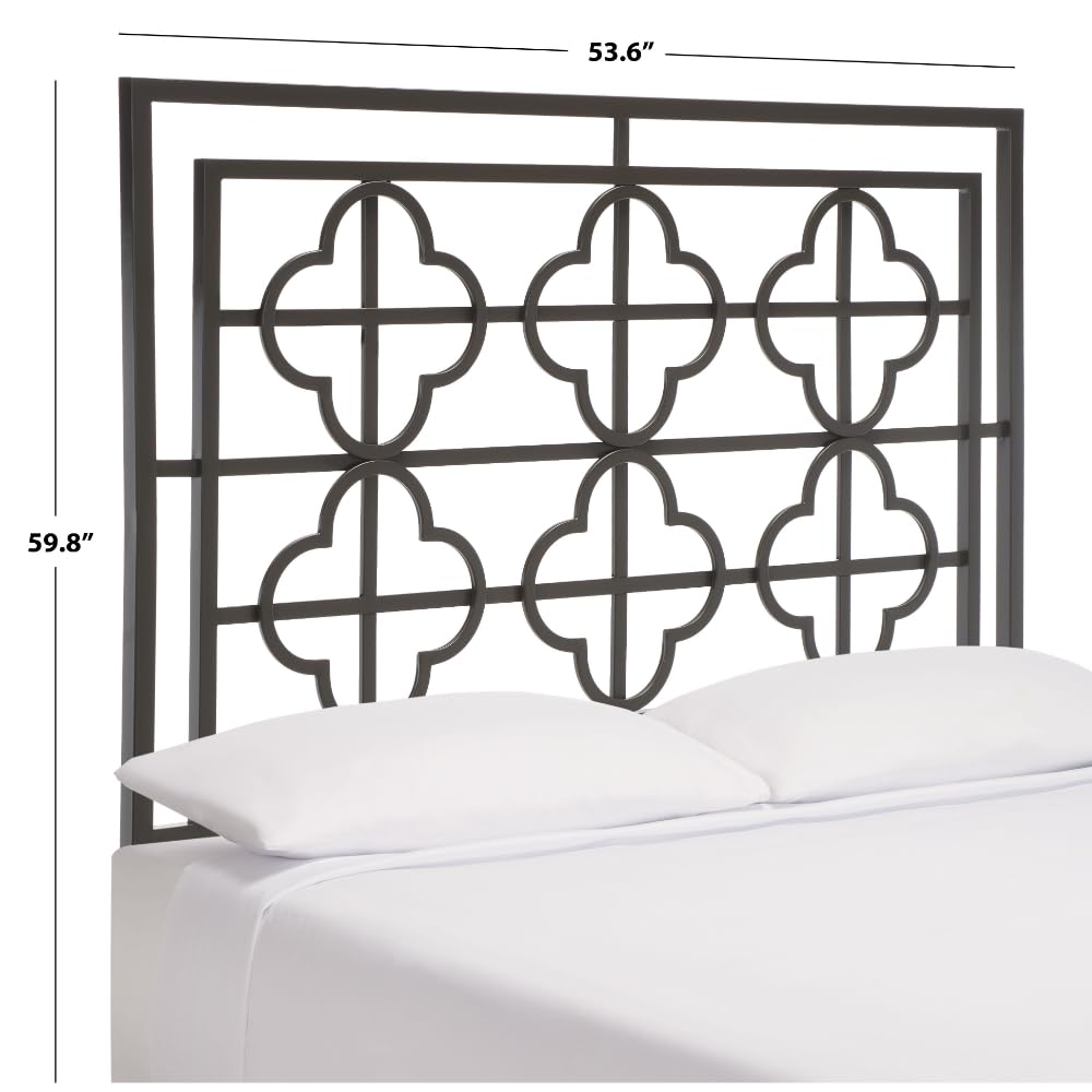 SAFAVIEH Home Collection Lucina Gunmetal Headboard for Full Size Bed - Modern Metal Bed Frame Headboard for Bedroom Decor, Perfect for Guest Rooms & Master Suites