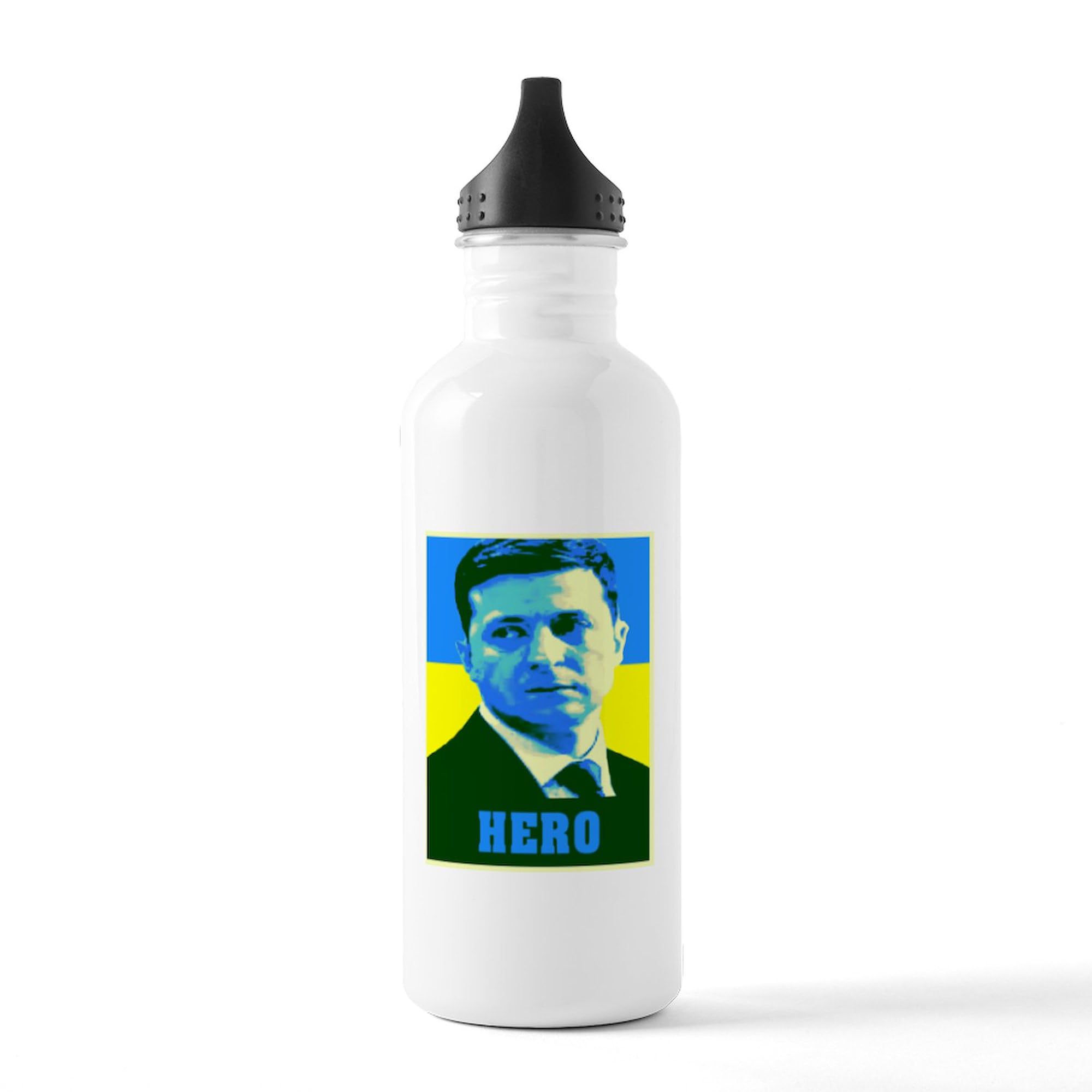 Ukrainian President Themed 1.0L (34 oz) Stainless Steel Water Bottle - Insulated, Leakproof & Durable - Perfect for Travel, Gym & Outdoor Activities