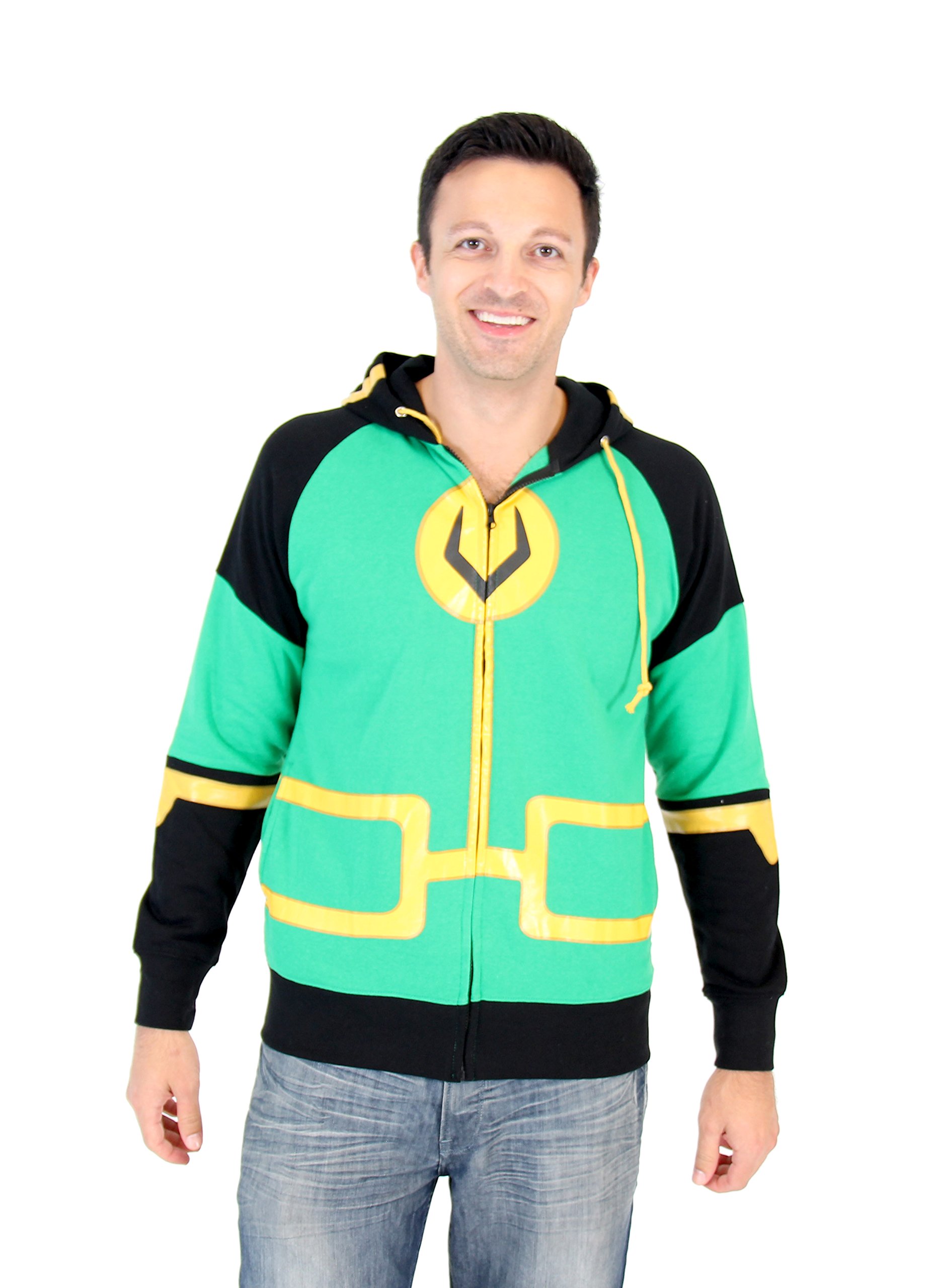 Marvel Kid Loki Costume Hoodie for Adults - Zip Up Sweatshirt with Loki Symbol | Cosplay, Halloween, Comic Con Outfit