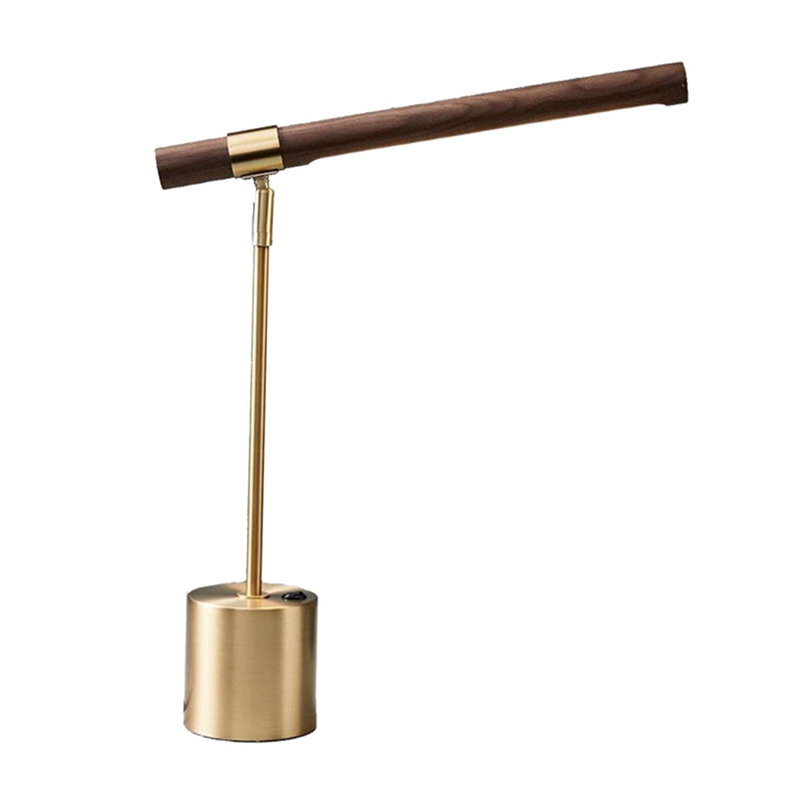 MagiDeal 3-Level Adjustable LED Desk Lamp with Wooden Head - Eye-Caring Reading Light for Office & Home Study, Foldable Design with 1.5m Cord Switch (Perfect for Studying, Working & Nighttime Reading)