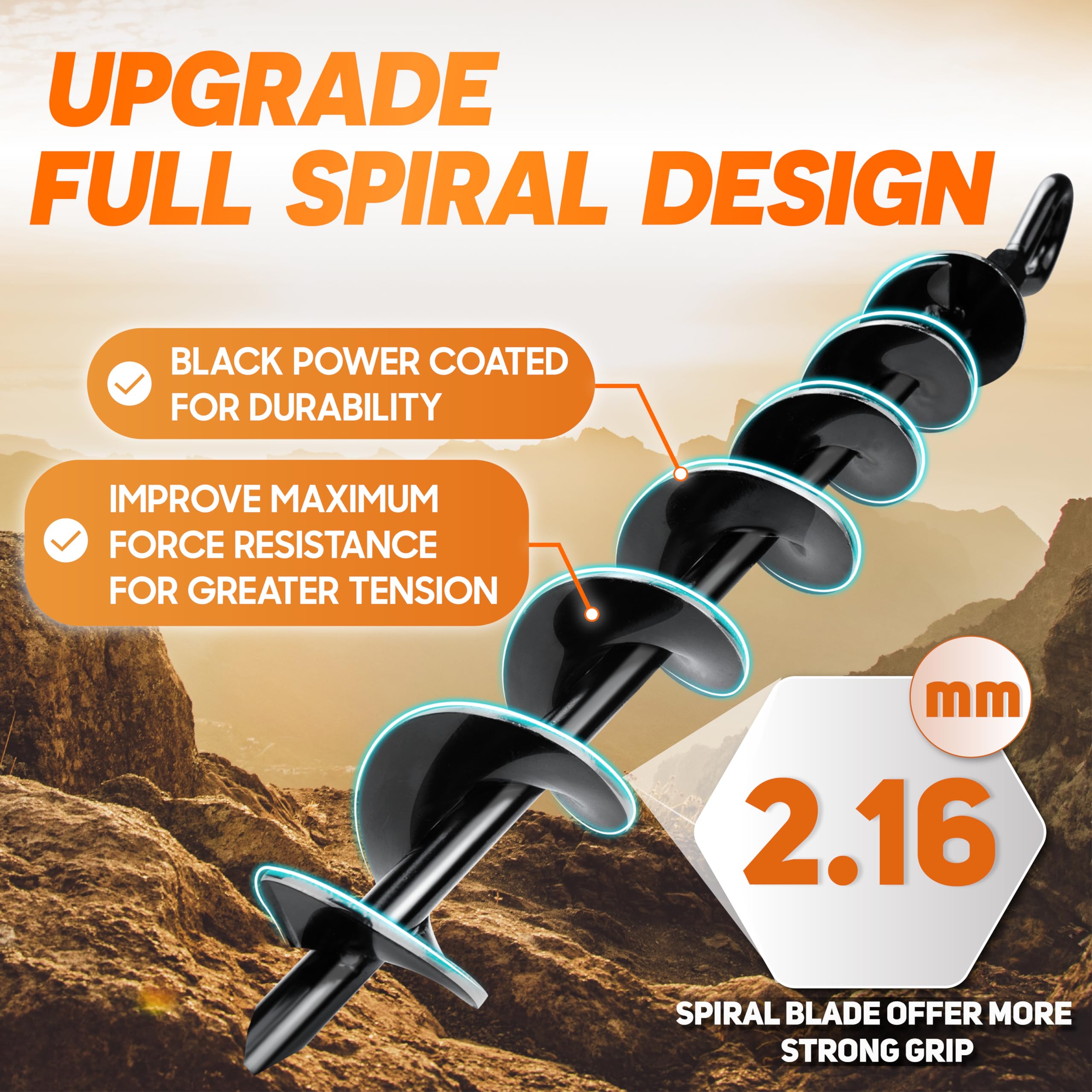 Premium 4-Pack Heavy Duty Ground Anchors with Power Nut Driver Drill Bit - Screw-In Anchors for Swing Sets, Trampolines, Tents & Canopies - Wind-Resistant Stabilizers for Outdoor Camping, Backyard Playground & Carport Protection