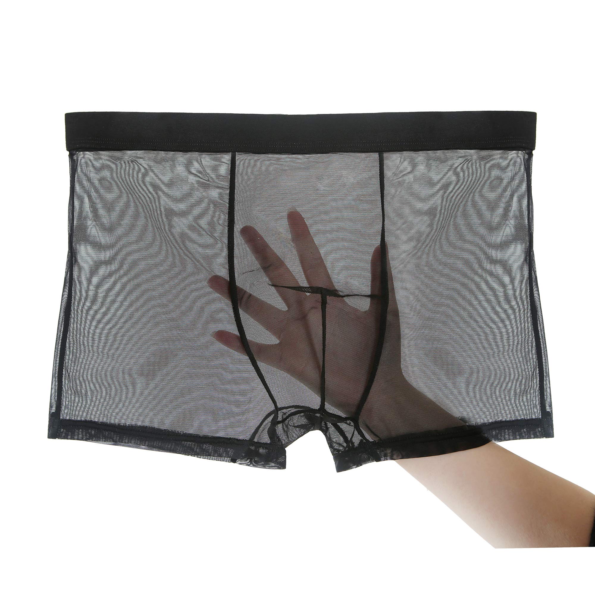 Evankin Men's Sexy Mesh Boxer Briefs - Breathable Low Rise Underwear for Valentine's Day - 3 Pack Set | Perfect for Everyday Wear, Gym & Romantic Occasions