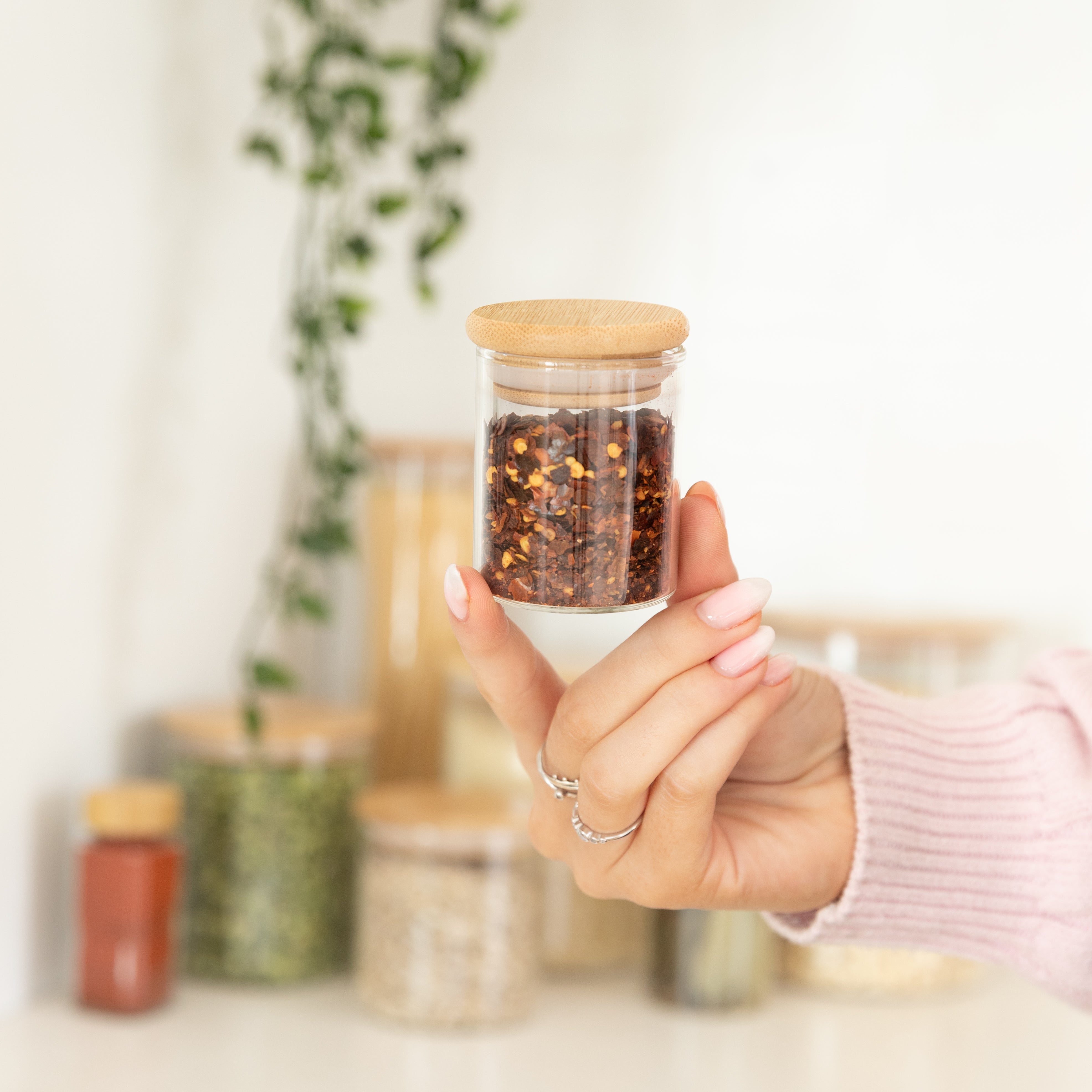 Premium 75ml Small Glass Herb & Spice Jars with Airtight Lids - Perfect for Kitchen Storage, Pantry Organization & DIY Spice Blends