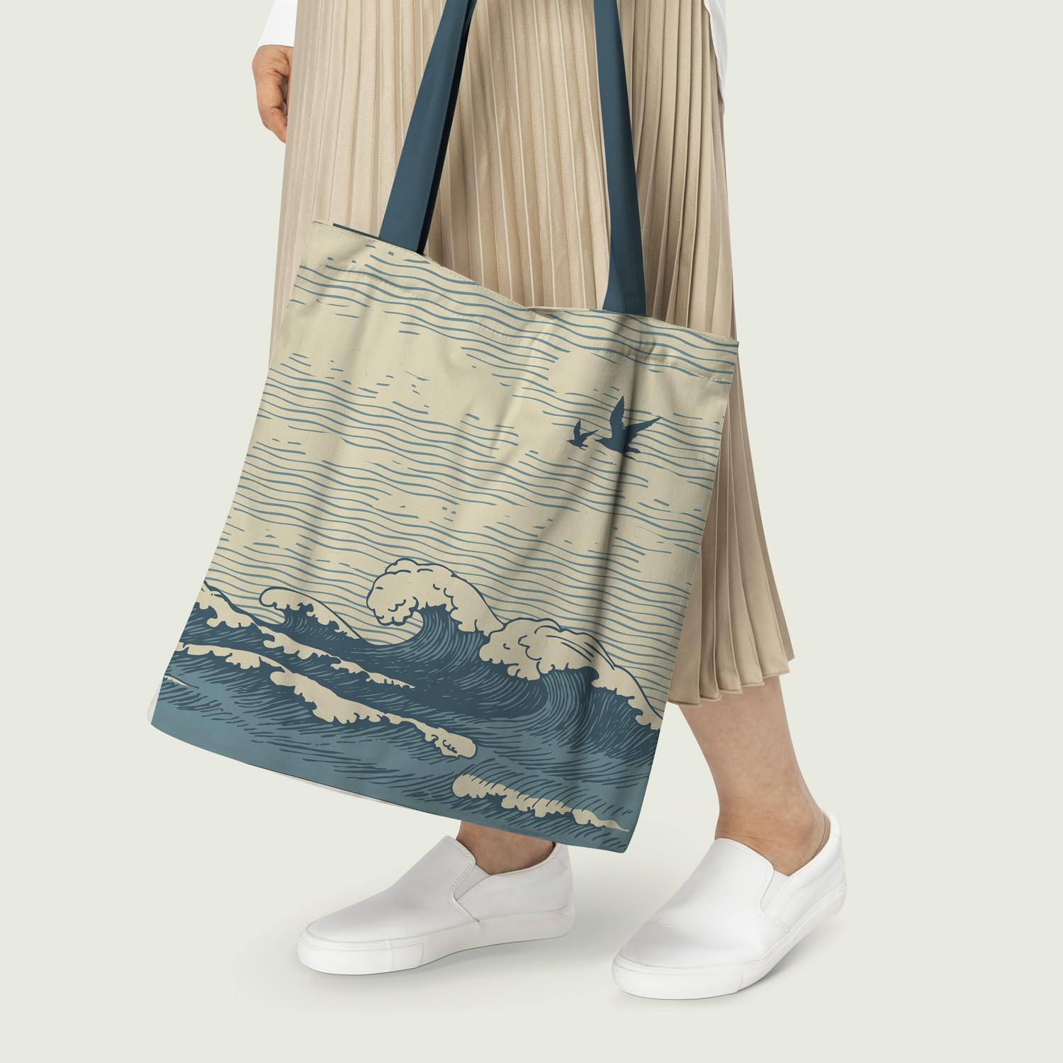 Eco-Friendly Cotton Tote Bag for Women - Ocean Theme with Underwater Turtle Design | Reusable Shopping Bag, Beach Tote & Gift for Her | Perfect for Groceries, Travel & Everyday Use
