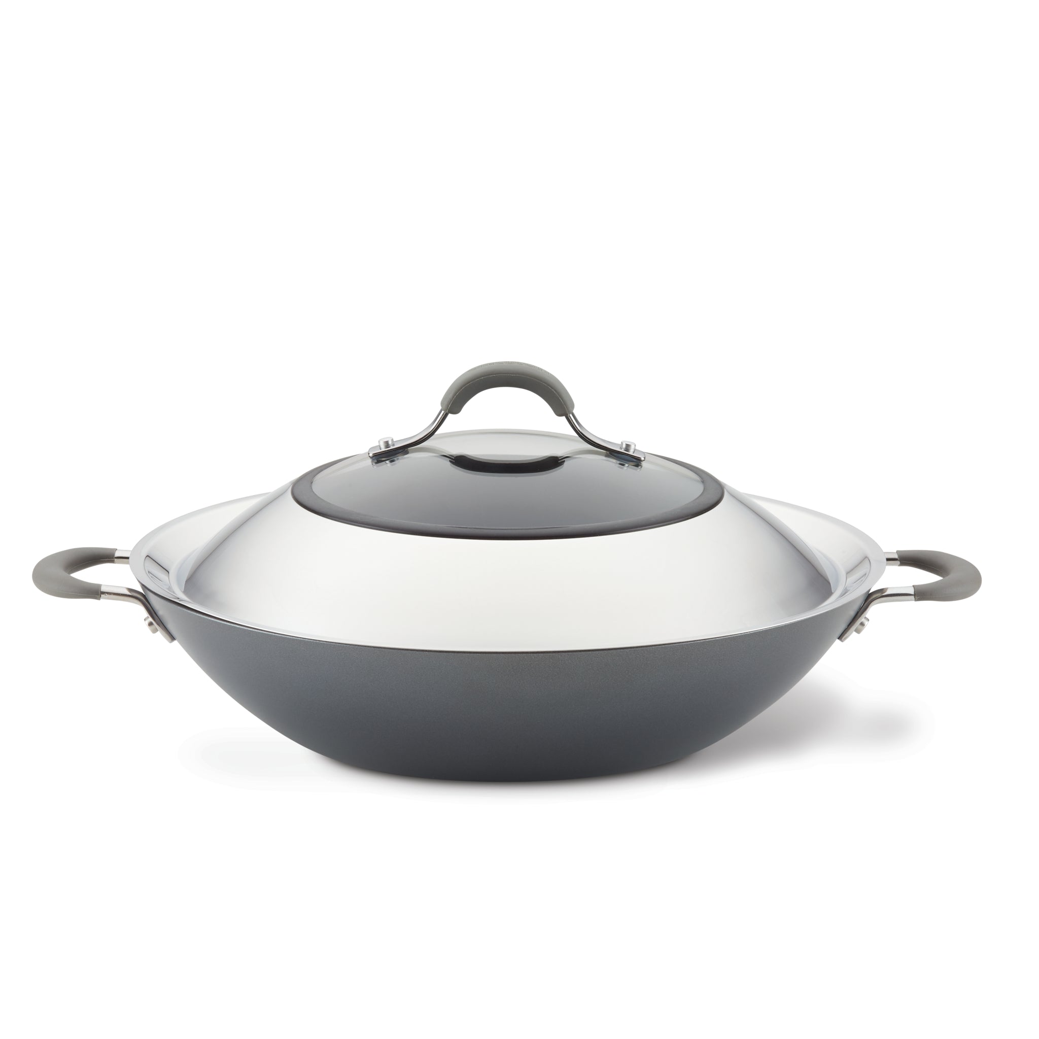 14 Inch Nonstick Wok with Glass Lid - Carbon Steel Stir Fry Pan for Asian Cooking, Sautéing & Deep Frying - Perfect for Gas, Electric & Induction Stovetops