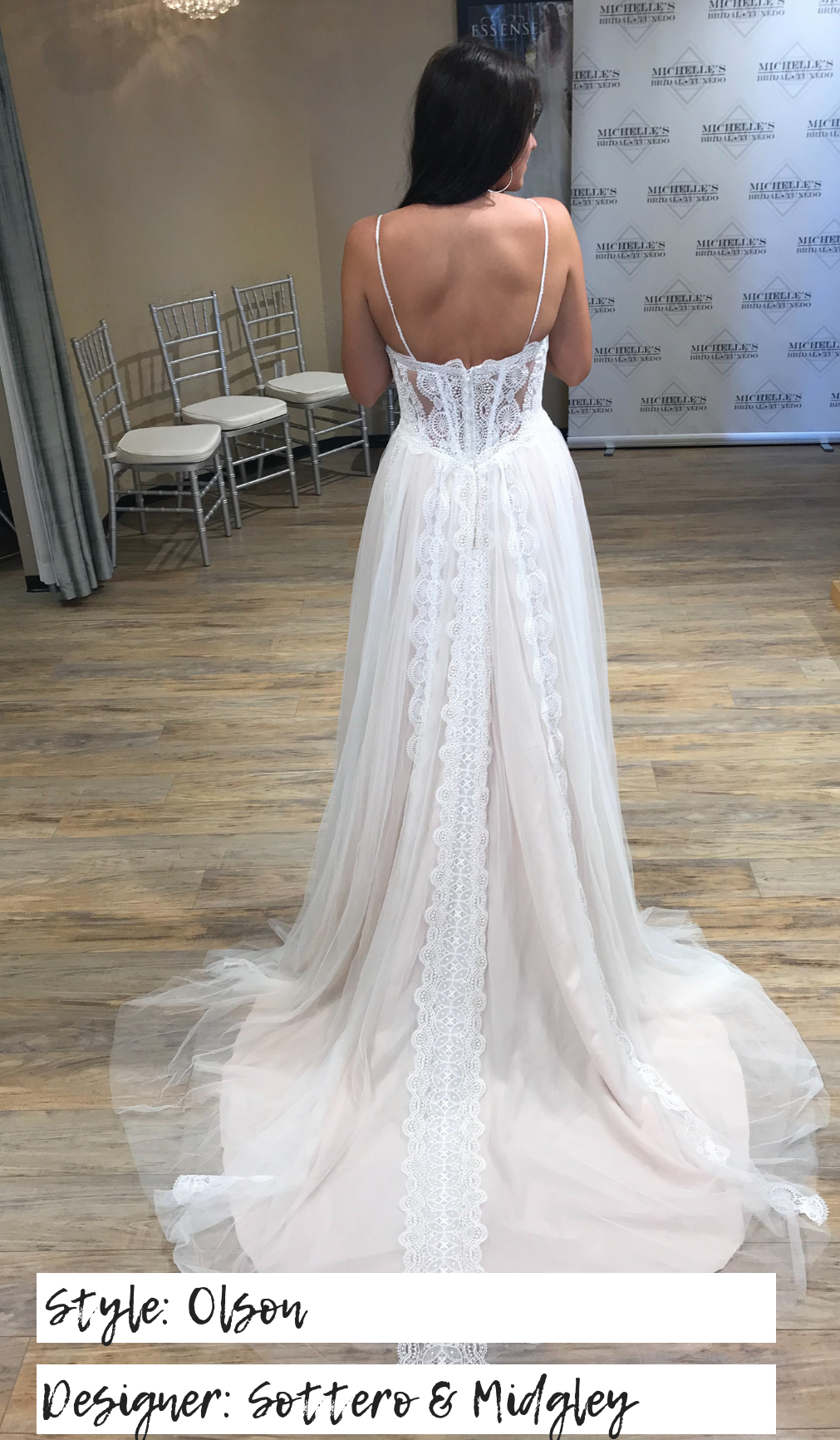 Sottero and Midgley Olson Sample Wedding Gown - Elegant Lace Bridal Dress for Bride, Perfect for Church Ceremony & Outdoor Wedding Photography