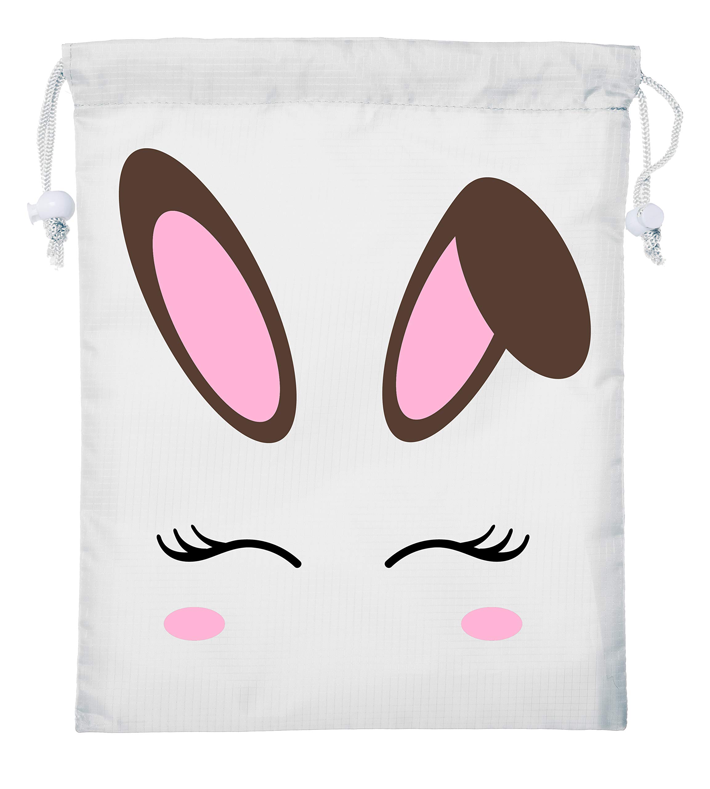 Mini Easter Basket Bags | Bulk Drawstring Cinch Sacks for Easter Treats | Cute Bunny Face Design - Perfect for Easter Egg Hunts, Party Favors & Classroom Gifts