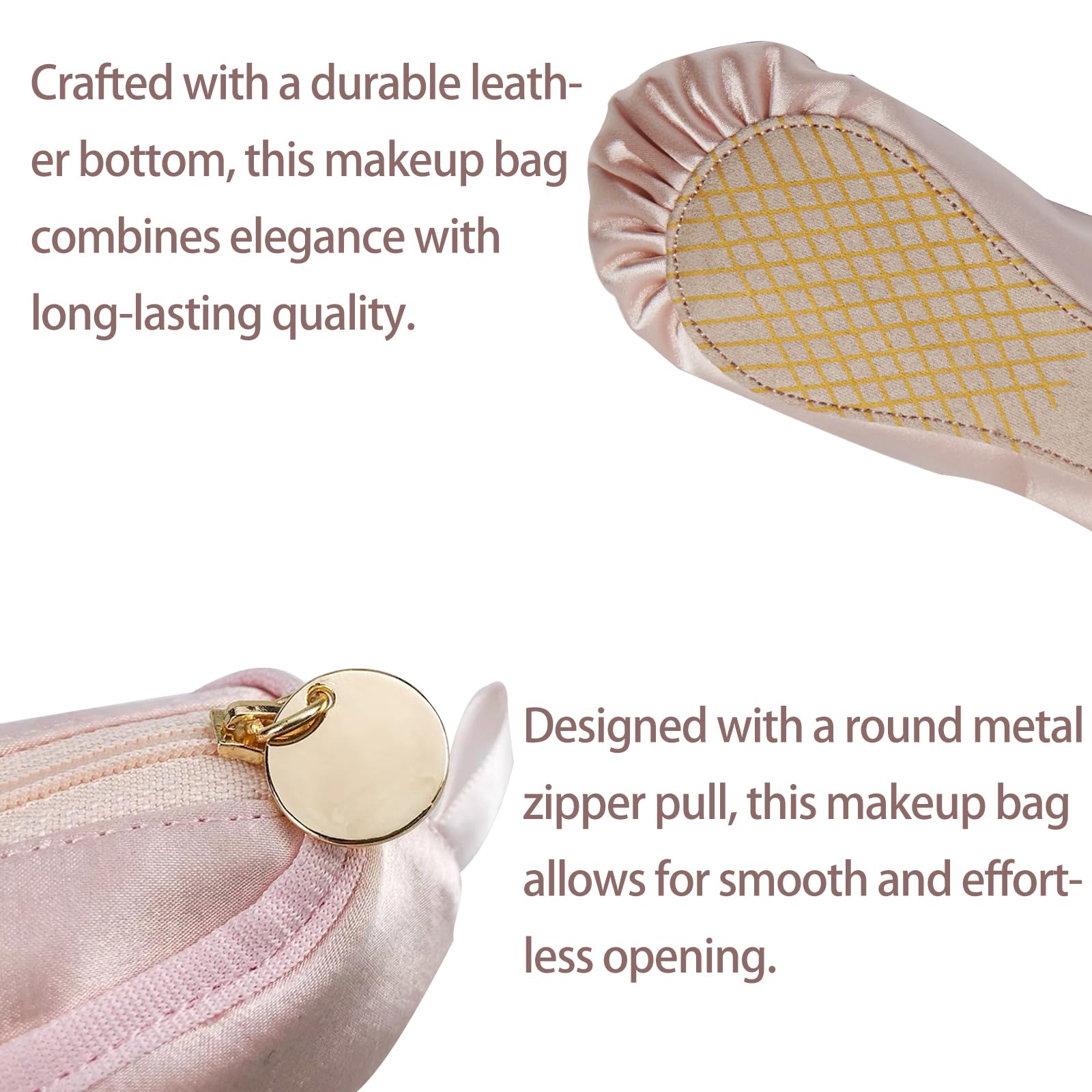 Elegant Ballet Makeup Bag for Women & Girls - Ballerina Cosmetic Pouch with Ballet Shoes Design - Perfect Dance Gift for Dancers, Ballet Lovers & Dance Class Essentials