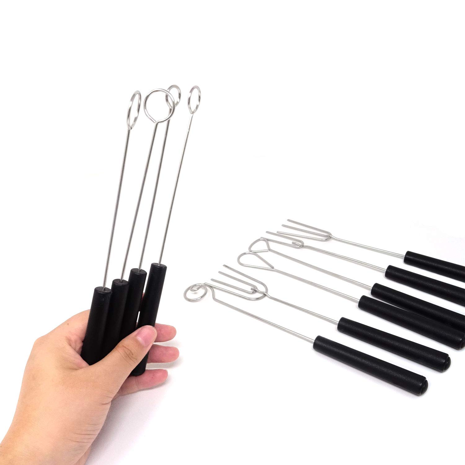 10PCS Stainless Steel Chocolate Candy Dipping Forks - Professional Fondue Forks Set for Baking, Dessert Making & Candy Dipping - Perfect for Parties, Weddings & Home Kitchen Use