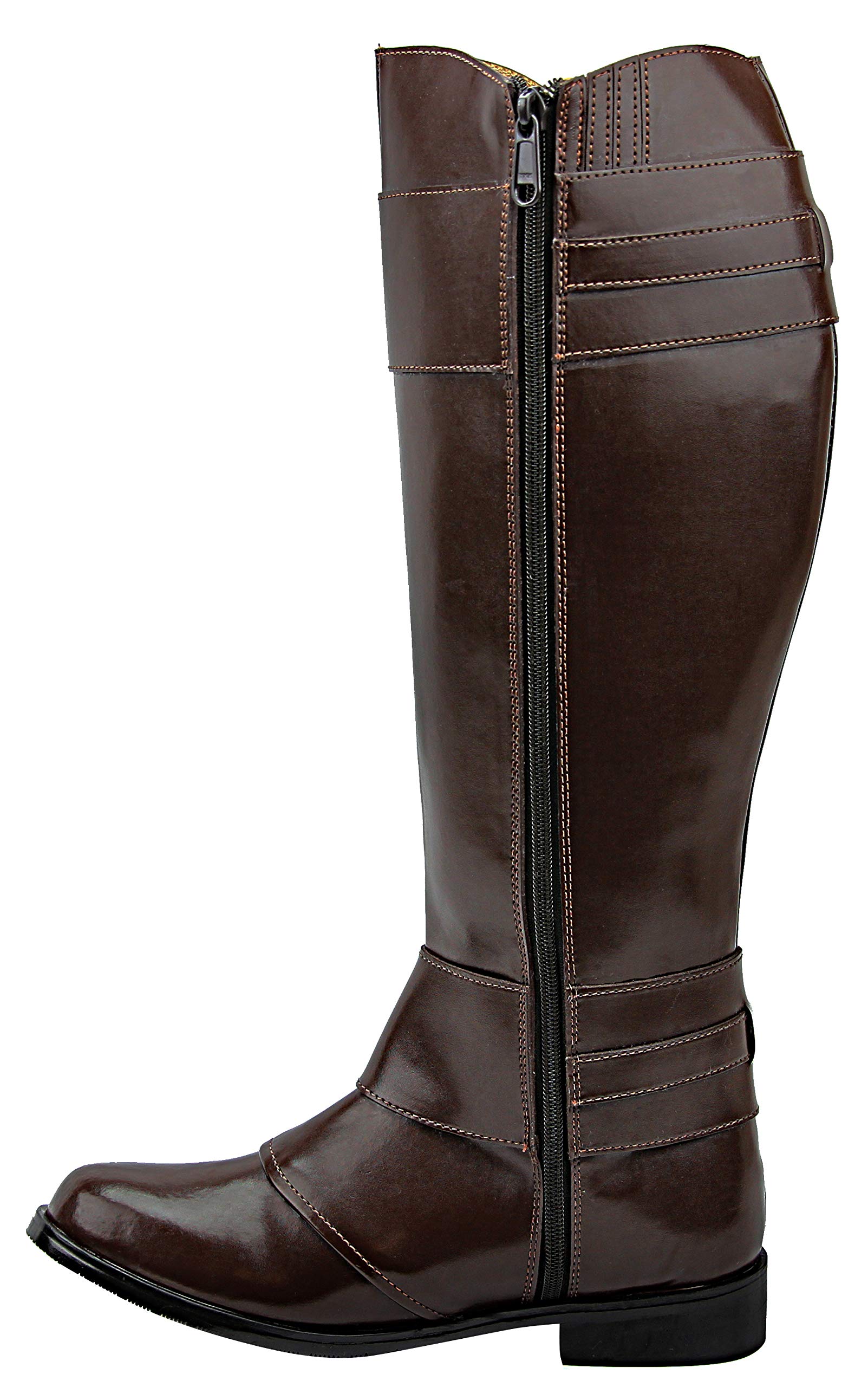 Men's Stylish Motorcycle Riding Leather Knee High Boots - Brown | Durable & Comfortable for Bikers & Outdoor Adventures