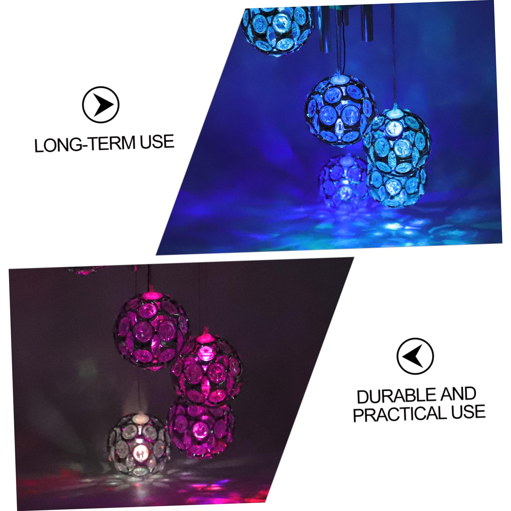5 Pack Solar Wind Chimes with LED Lights - Outdoor Diamond Ball Hummingbird Wind Chime Decor for Garden, Patio, Yard & Courtyard | Weatherproof Solar-Powered Hanging Ornament for Relaxing Ambience