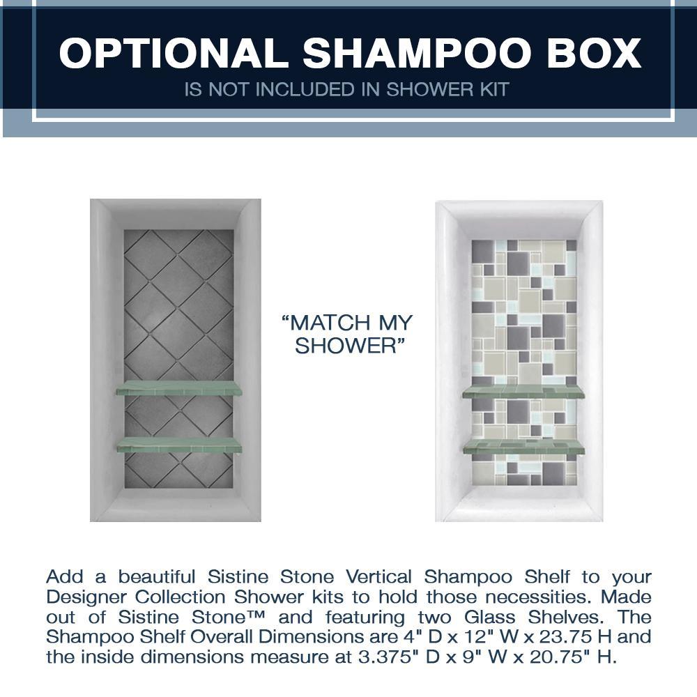 Rafe Marble Pebble Corner Shower Kit - Waterproof Bathroom Shower Panel System with Natural Stone Design for Spa-Like Relaxation at Home