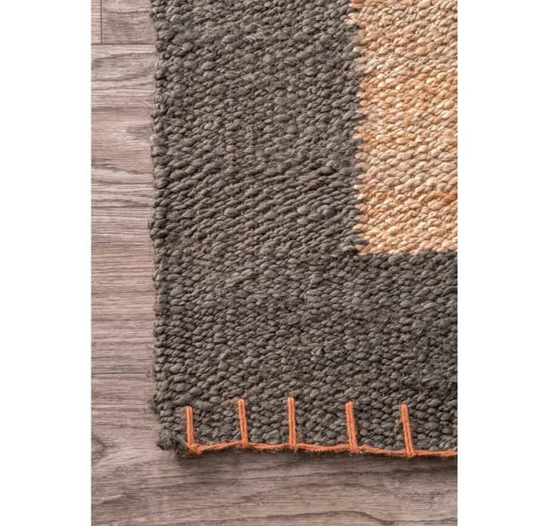 Natural Jute Braided Runner Rug - 4x4, 5x5, 6x6, Custom Sizes - Bohemian Style Hallway & Floor Mat - Eco-Friendly White Jute Area Rug for Entryway, Living Room, Bedroom Decor (2x24)
