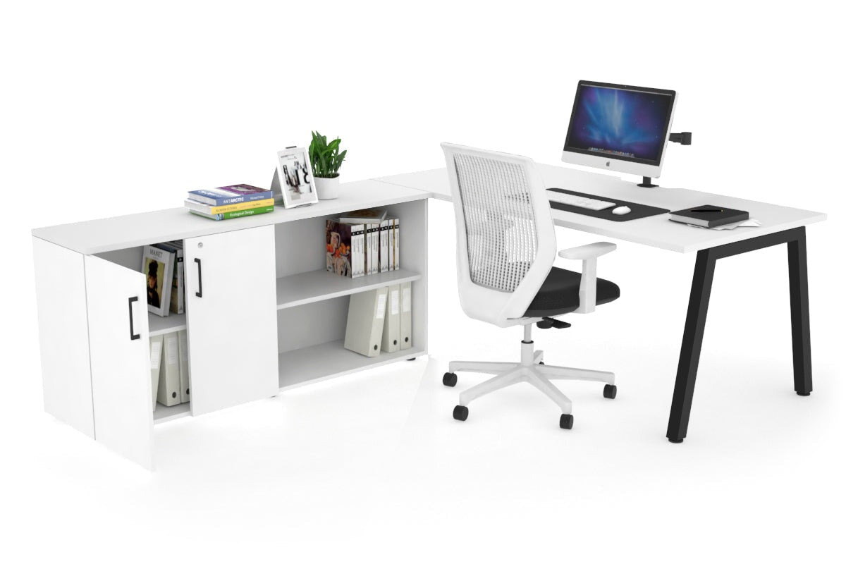 Quadro A Executive Office Chair - Black Frame with Cable Scallop [1800L x 800W] - Perfect for Home Office, Conference Rooms & Executive Suites