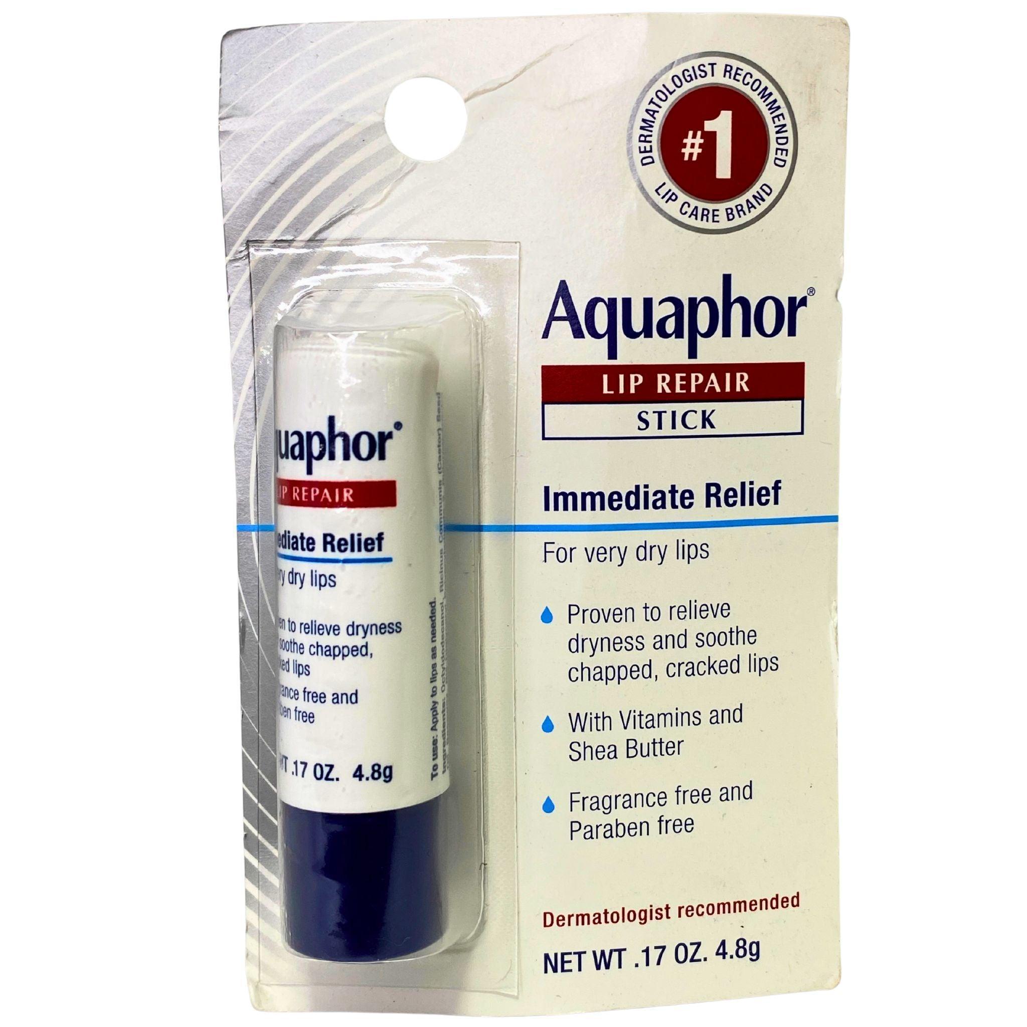 Aquaphor Lip Repair Stick - Immediate Relief for Very Dry & Chapped Lips - 17oz (48 Pack) - Perfect for Winter Care, Travel & Daily Hydration