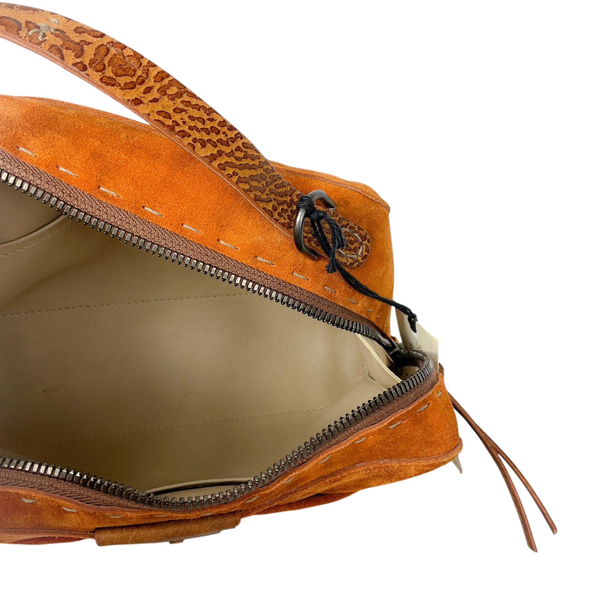 Henry Beguelin Orange Brown Suede Handbag with Box Fibbia - Stylish Crossbody Purse for Women, Perfect for Work, Travel & Evening Out