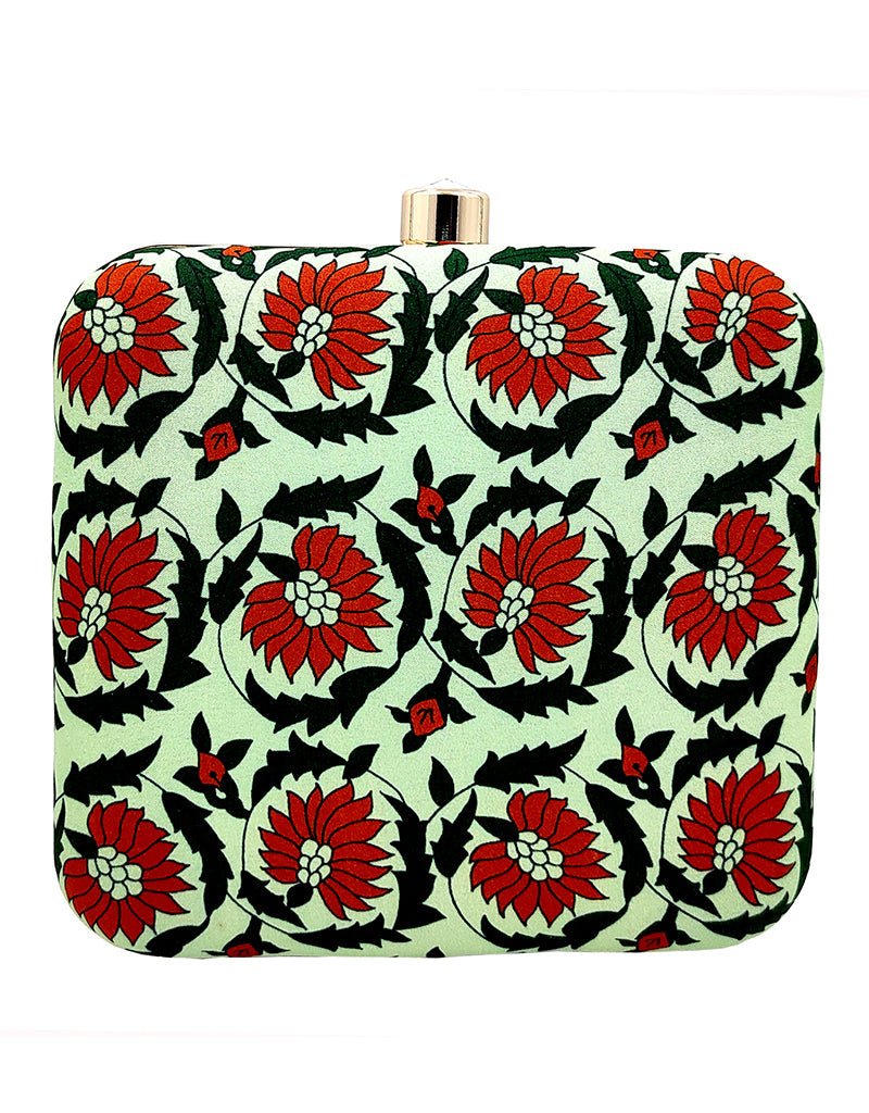 Stylish Beige Designer Printed Heavy Clutch Bag - Elegant Women's Evening Purse for Parties, Weddings & Special Occasions