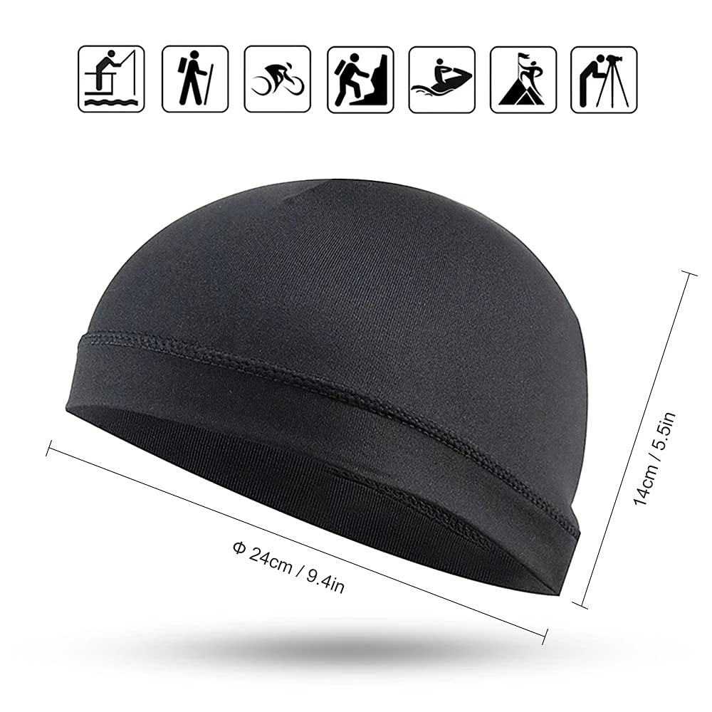 Teabelzoe 6 Pack Cooling Skull Cap Helmet Liners - Moisture Wicking Running & Cycling Hats for Men & Women - Breathable Beanie for Sports, Workouts & Outdoor Activities