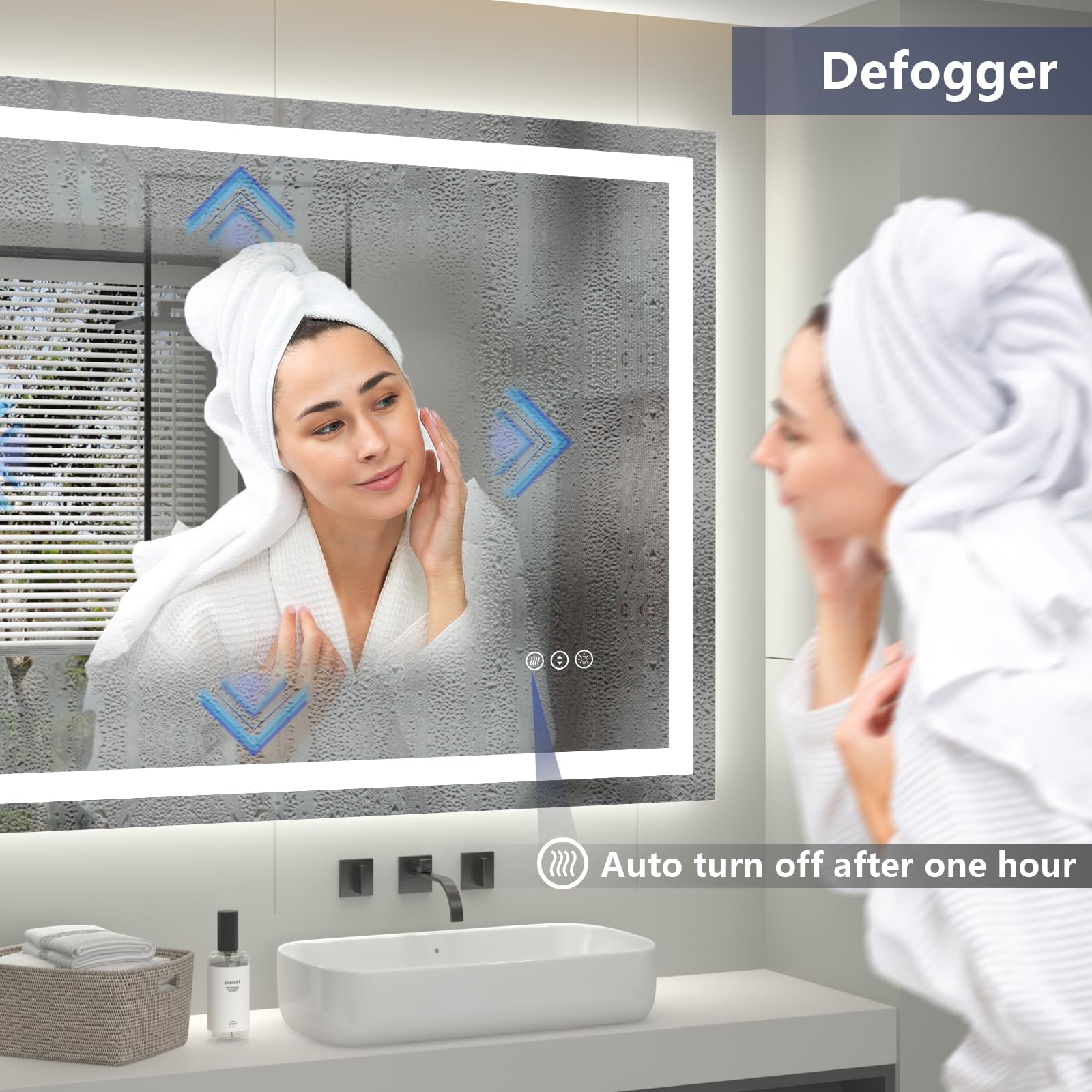 40 x 36 Inch LED Bathroom Mirror with Dimmable Front & Backlit - Anti-Fog, Shatterproof Vanity Mirror for Makeup & Shaving - ETL Certified (Ideal for Modern Bathrooms & Dressing Rooms)