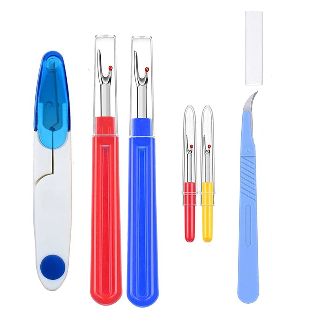 Professional Seam Ripper Kit - Big & Small Stitch Remover for Embroidery, Sewing & Quilting | Ergonomic Thread Unpicker Tool for Fabric, Clothes & DIY Crafts | Sewing Supplies for Beginners & Experts (Color B)