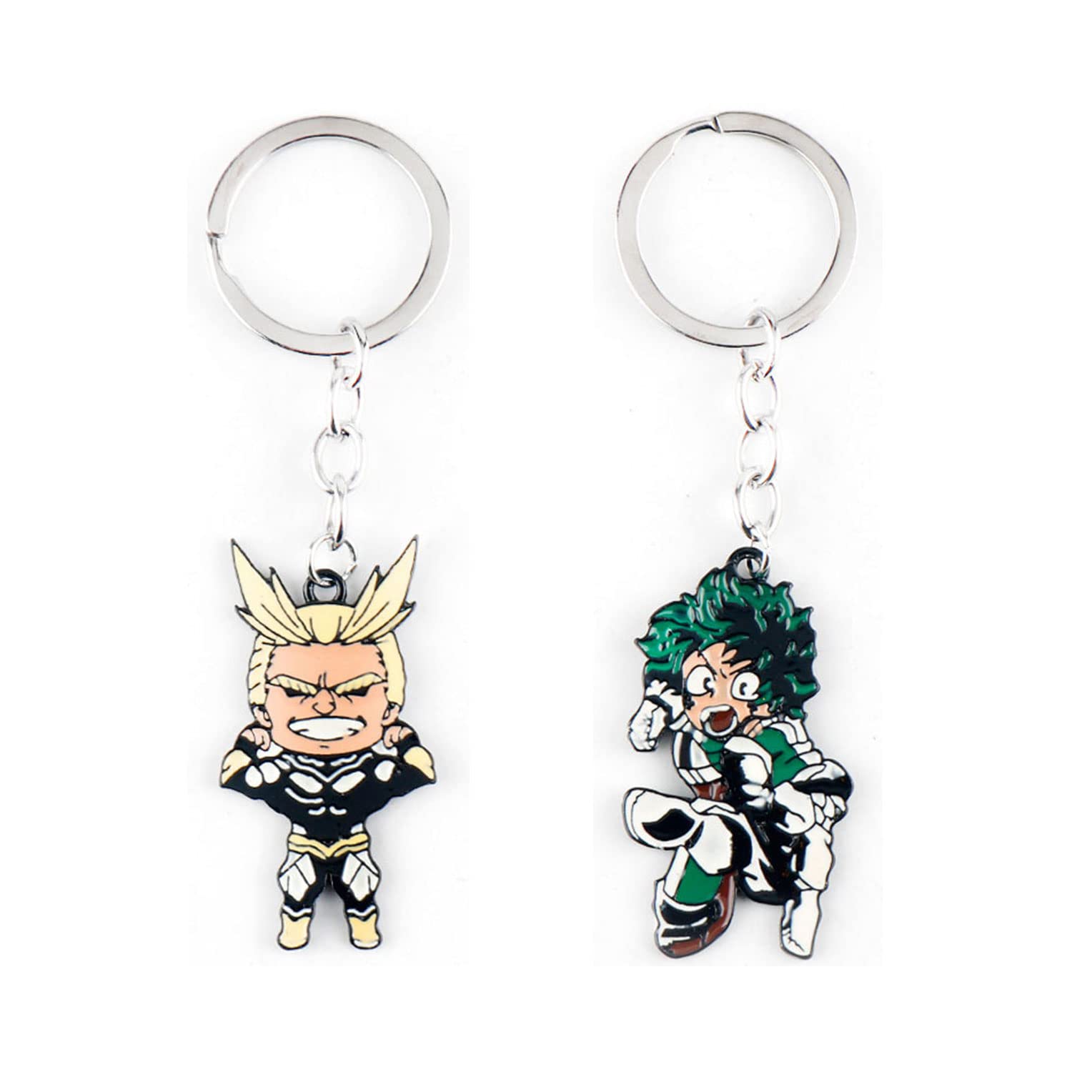 My Hero Academia MHA Keychain Set - Izuku, Todoroki, Katsuki Cute Alloy Enamel Keychains for Backpacks, Bags, and Gift Giving