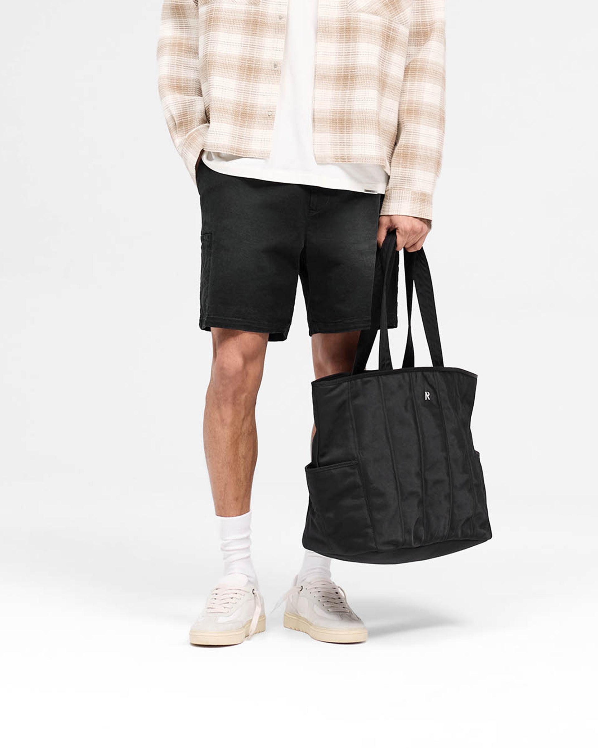 Men's Cargo Shorts - Jet Black - Casual Summer Shorts with Multiple Pockets for Outdoor Activities, Hiking, and Travel