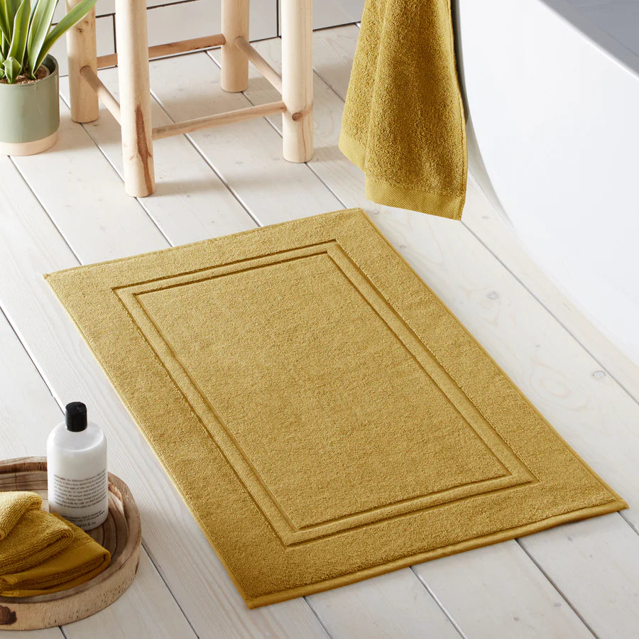 Eco-Friendly Bath Mat for Home - Soft, Absorbent & Non-Slip - Perfect for Bathroom, Shower & Spa - Drift Home Abode Collection in Ochre