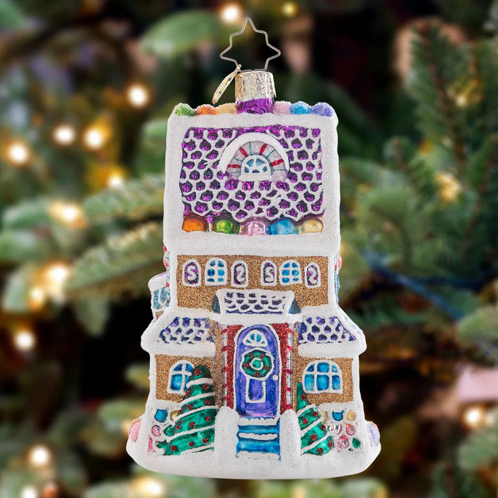 Christopher Radko Sweet Chalet Christmas Ornament - Handcrafted Glass Holiday Decoration for Tree & Home Décor - Perfect for Festive Season, Gift Giving & Winter Wonderland Theme