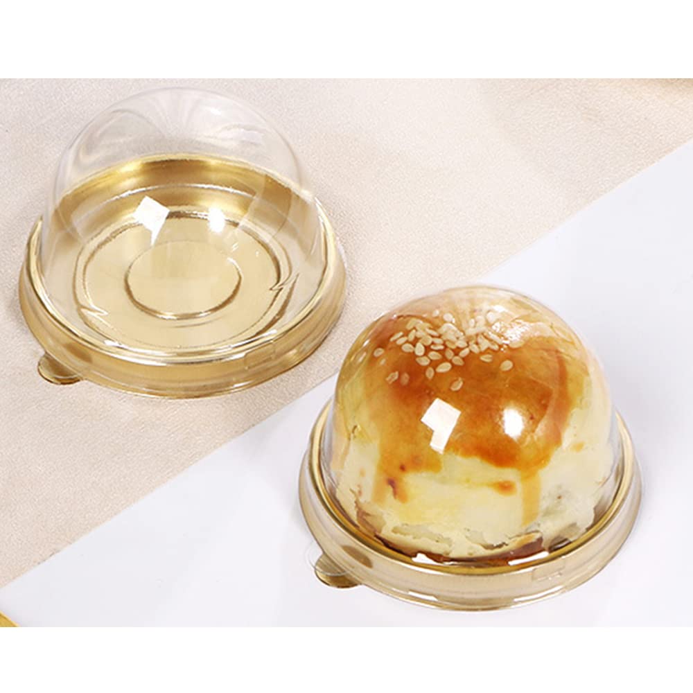 50 PCS Clear Plastic Cupcake Boxes with Lids - Mini Muffin Containers, Single Dome Dessert Holders for Ice Cream, Cheese Pastry, Mooncake & Cookies - Perfect for Wedding, Birthday, Christmas Party & Bakery Display