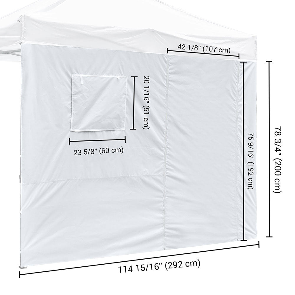 InstaHibit 10x10 Canopy Sidewall with Door Window - Heavy Duty Weatherproof Pop Up Tent Accessory for Outdoor Events, Camping, and Parties (1 Pack)