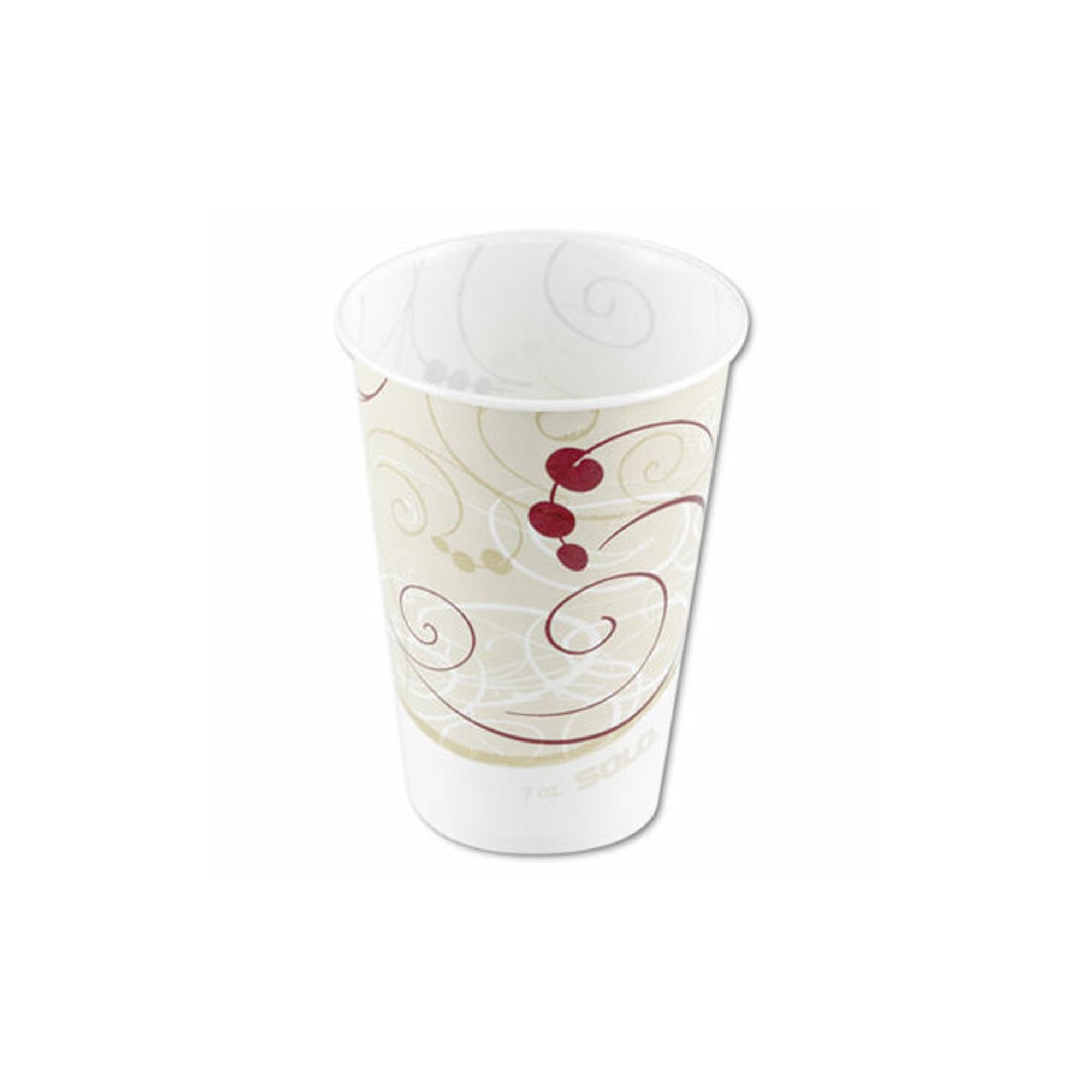 Eco-Friendly Waxed Paper Cold Cups - 7 Oz, Symphony Design - Perfect for Iced Coffee, Smoothies, and Party Beverages