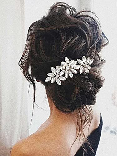 Sparkling Crystal Rhinestone Bridal Hair Comb - Silver Wedding Hair Accessory for Women & Girls | Perfect for Brides, Prom, Parties & Special Occasions