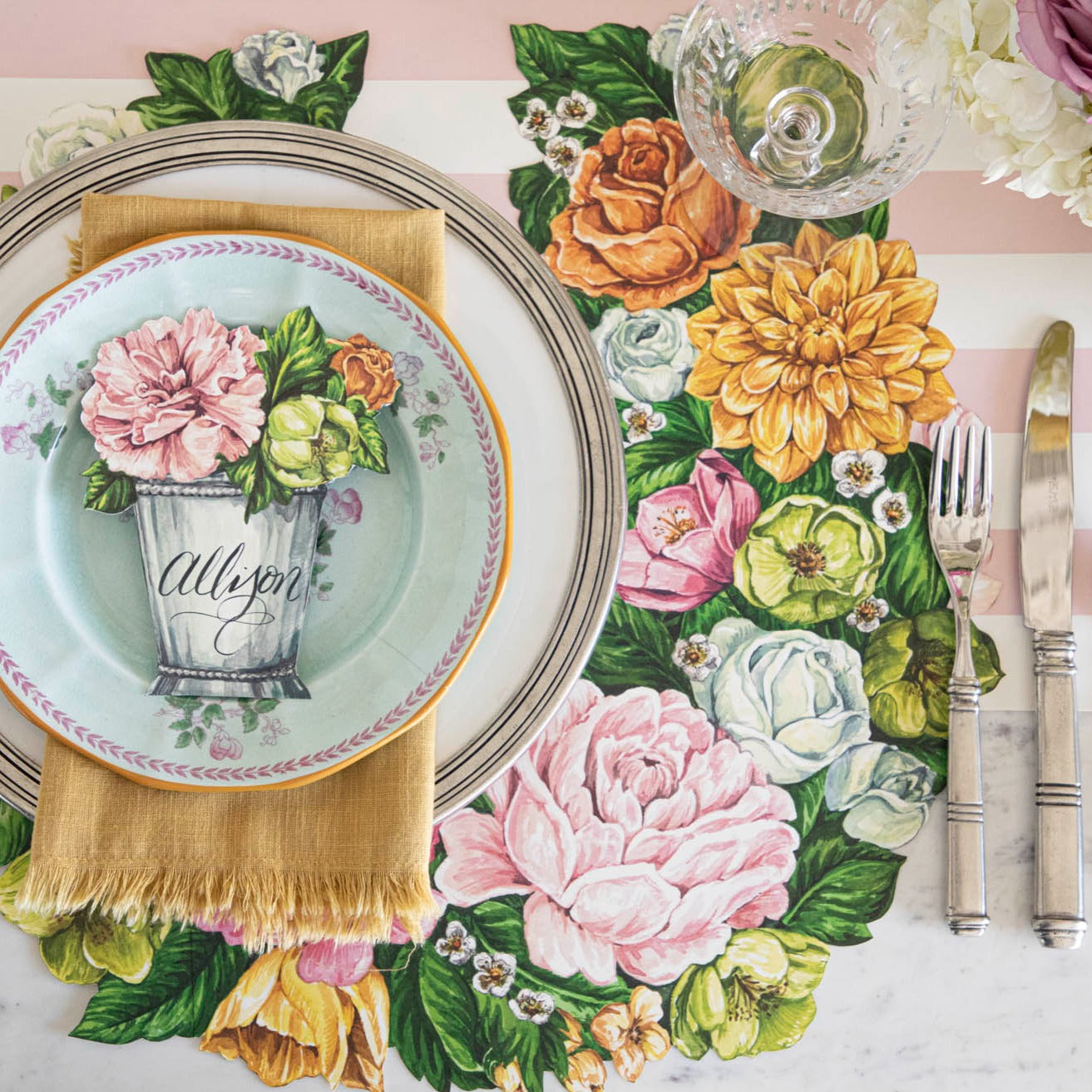 Elegant Die-Cut Derby Wreath Placemat for Table Setting - Perfect for Holiday Dinner Parties, Weddings & Home Decor