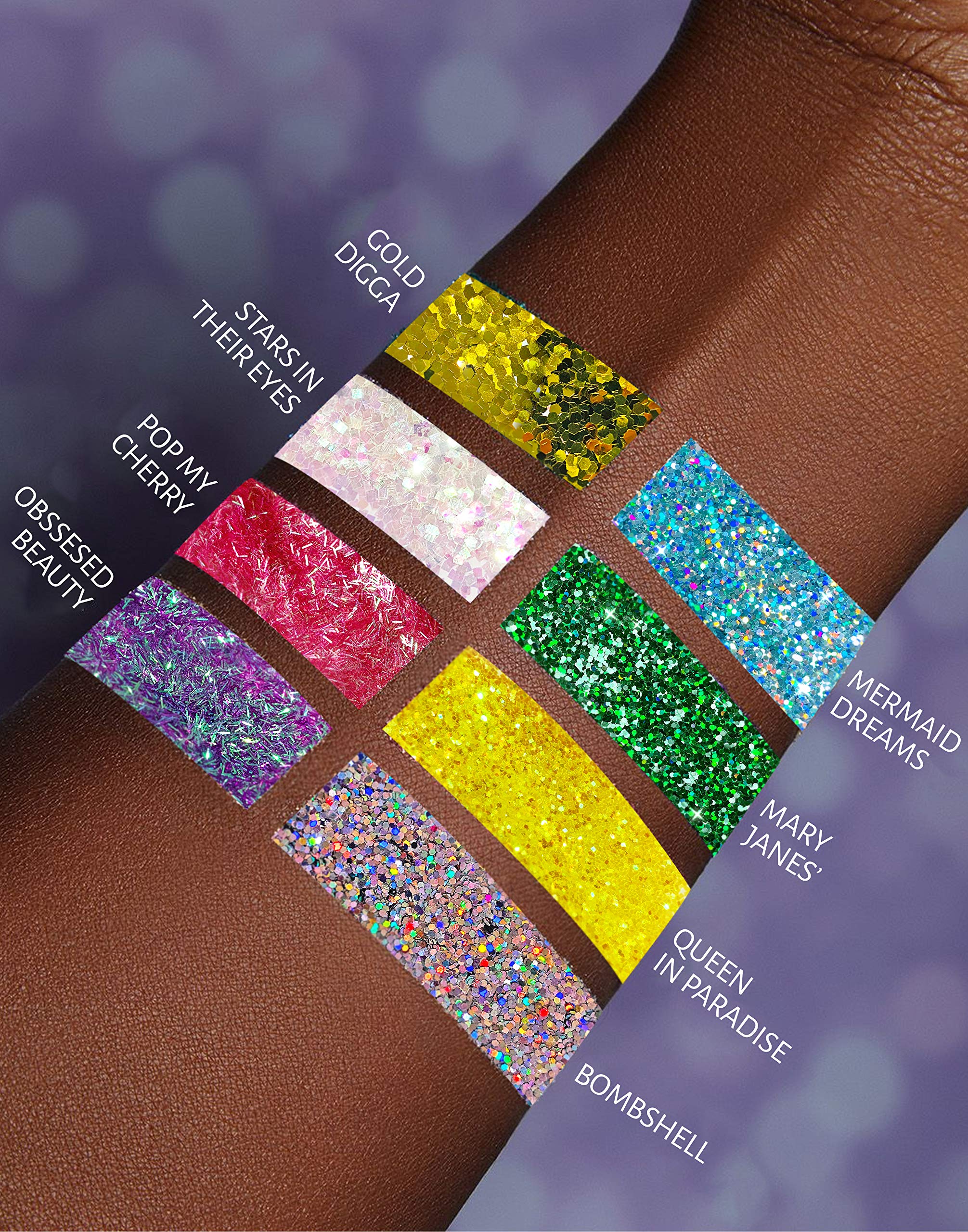 8-Piece Glitter Makeup Set | Shimmer Body Glitter for Halloween & Festivals | UK Company | Perfect for Costume Parties, Raves & Cosplay