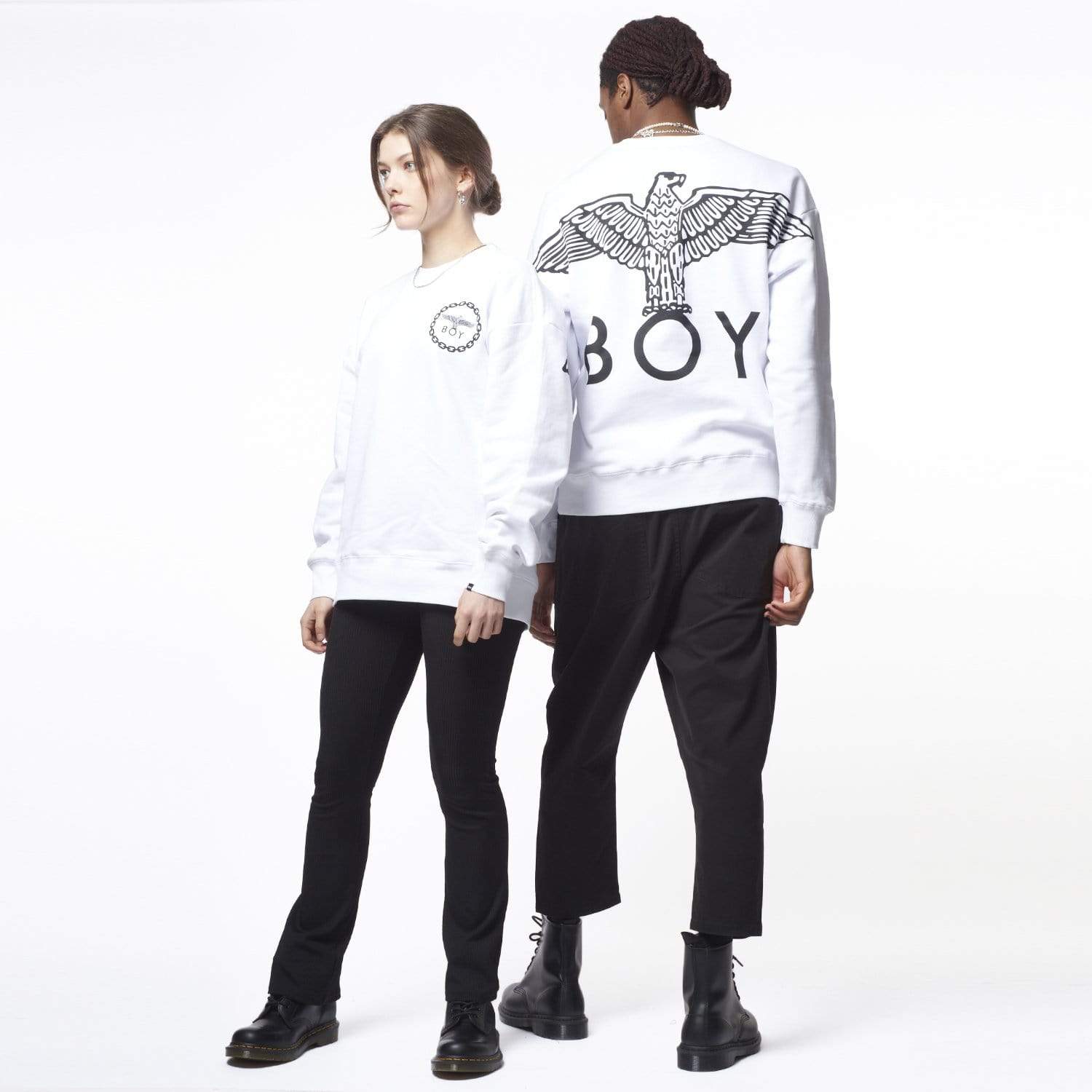 BOY EAGLE BACKPRINT SWEATSHIRT - Graphic Hoodie for Boys, Cool Casual Pullover with Eagle Design - Perfect for School, Streetwear & Outdoor Activities