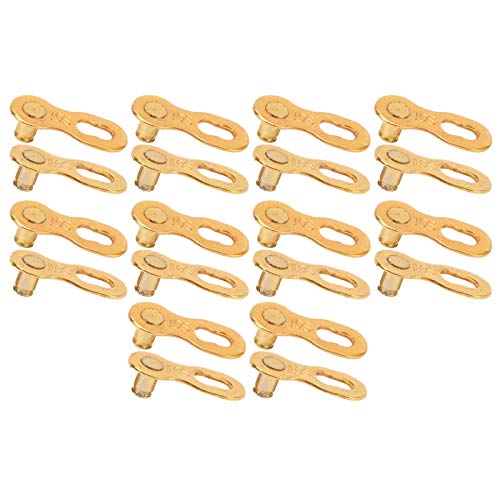 10 Pairs Bike Chain Buckle - Steel Chain Link for 10 Speed Bicycle Repair - Compatible with Mountain Bike & Road Bike (Golden) - Perfect for DIY Bike Maintenance and Emergency Repairs on Trails or Roads