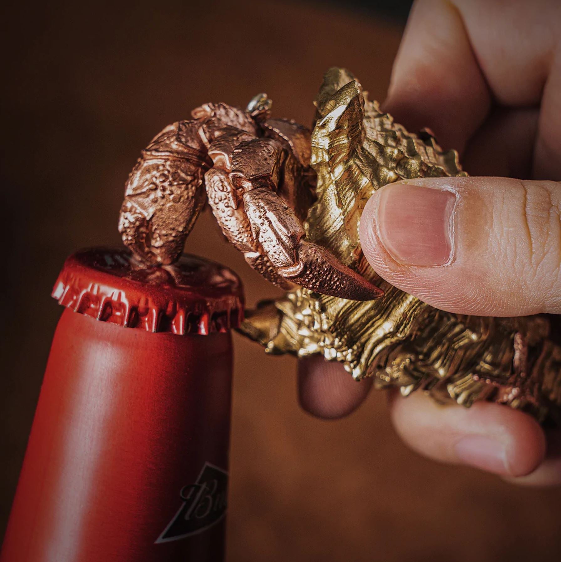 Premium Solid Brass Hermit Crab Bottle Opener - Rustproof & Durable for Beer, Soda & Bottle Caps - Perfect for Beach Parties, BBQ Gatherings & Crab-Themed Events